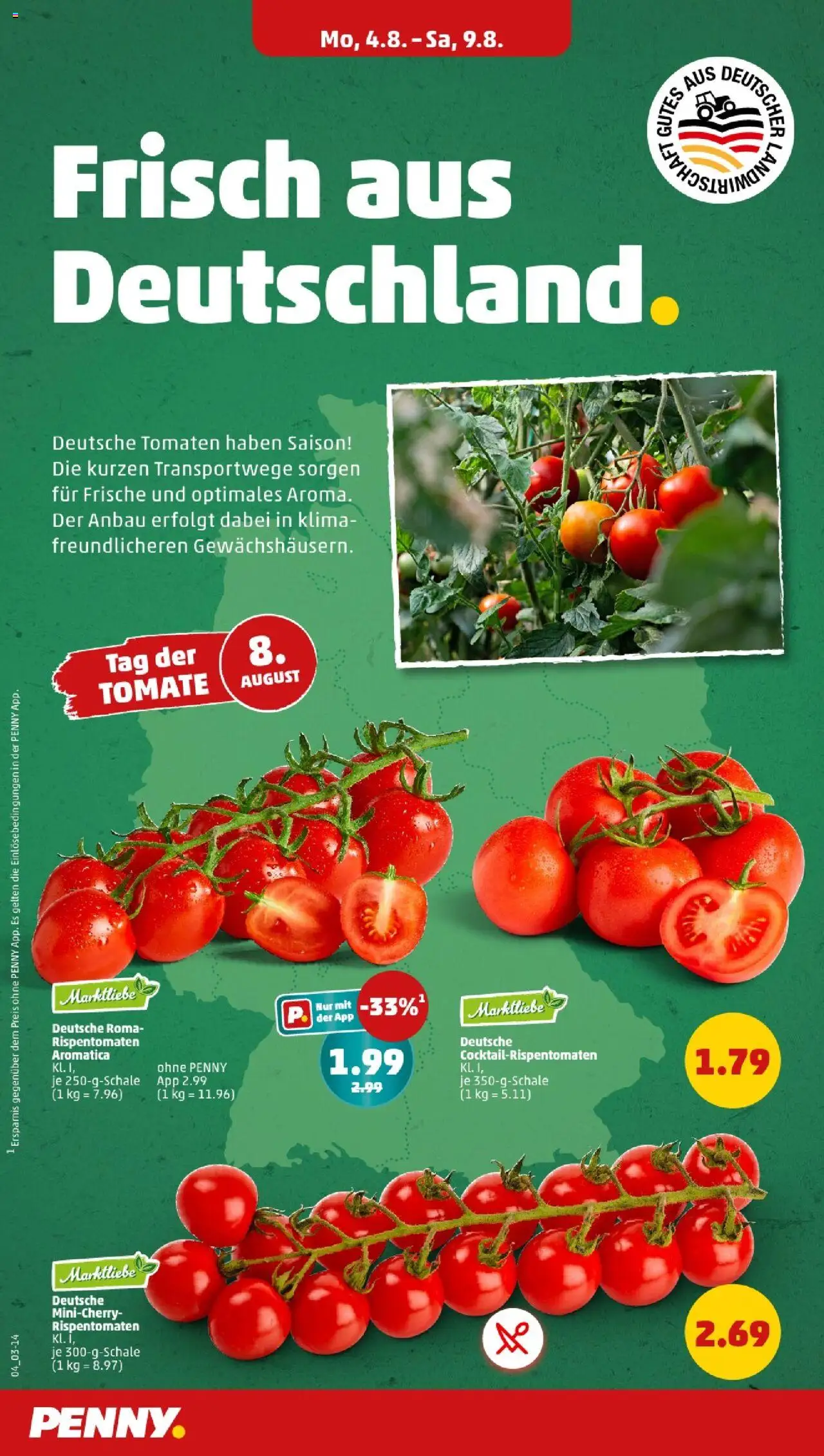 Penny - Baden-Württemberg - gültig ab dem 04.08.2025 | Seite: 4 | Produkte: Tomaten