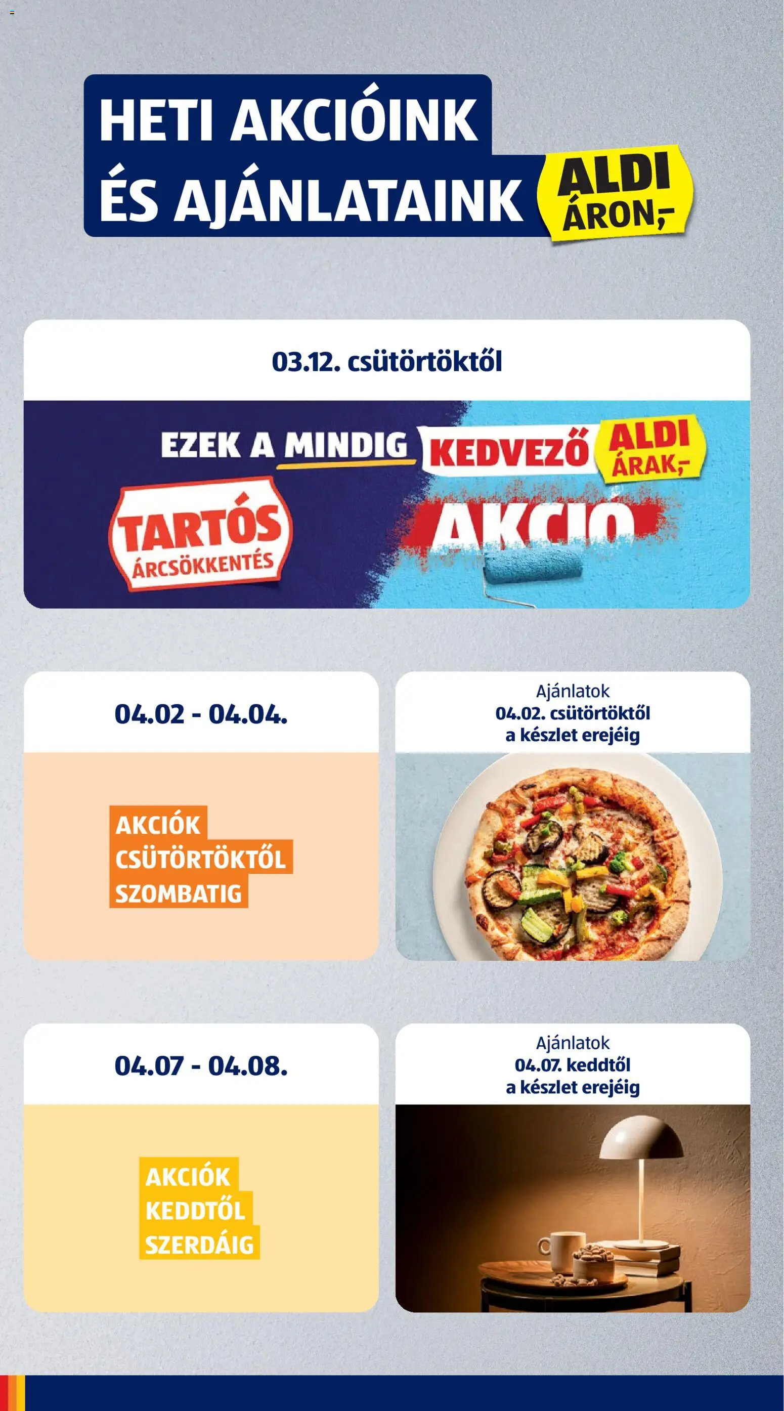 Aldi akciós ujság - amely érvényes a következő dátumtól: 02.04.2026 | Oldal: 2 | Termékek: Pizza
