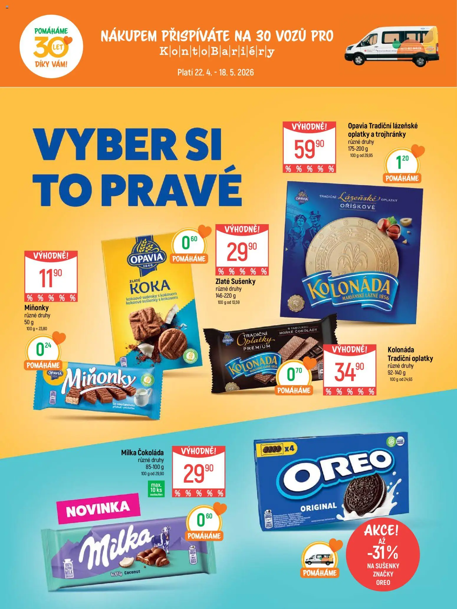 Globus leták - Opava od 22.04.2026 | Strana: 13 | Produkty: Milka, Lázeňské oplatky, Oplatky, Sušenky