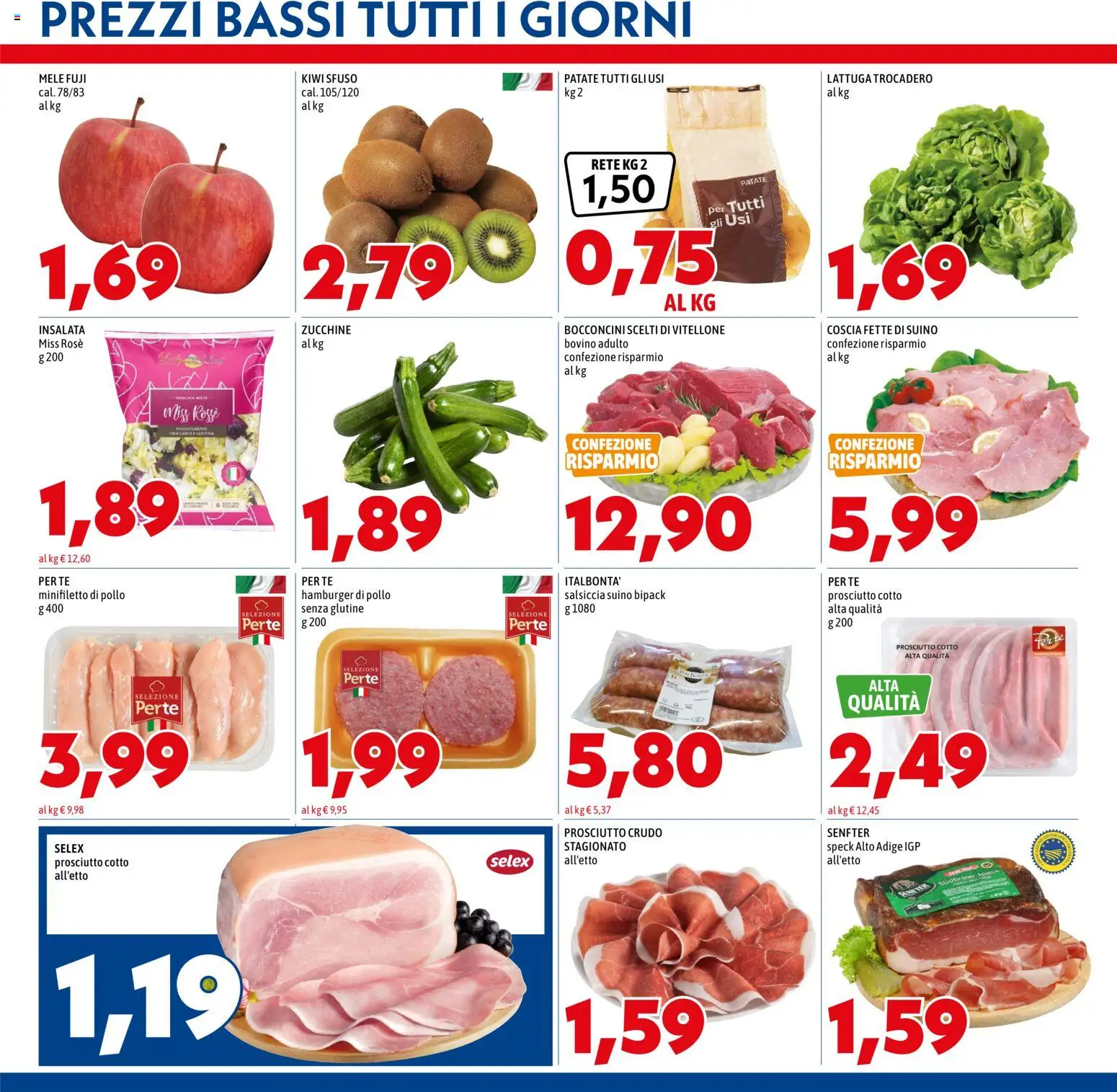 Volantino Mega del 08.04.2026 | Pagina: 3 | Prodotti: Prosciutto Crudo, Kiwi, Prosciutto, Hamburger