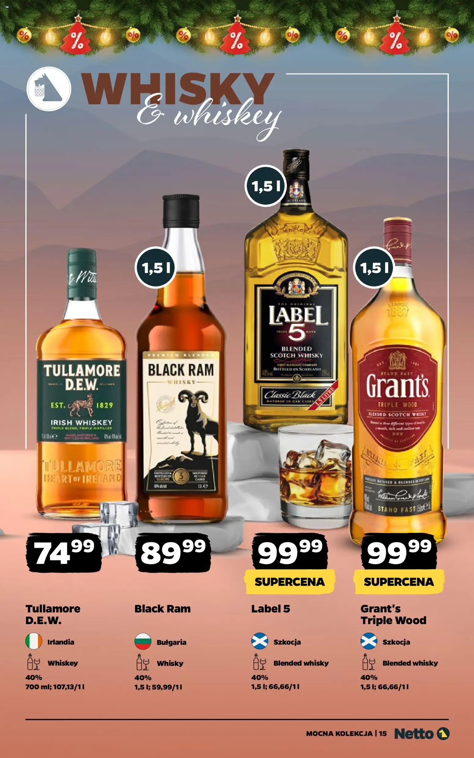 Netto gazetka - Mocna Kolekcja od 08.12.2025 | Strona: 15 | Produkty: Grant's, Black ram, Whisky