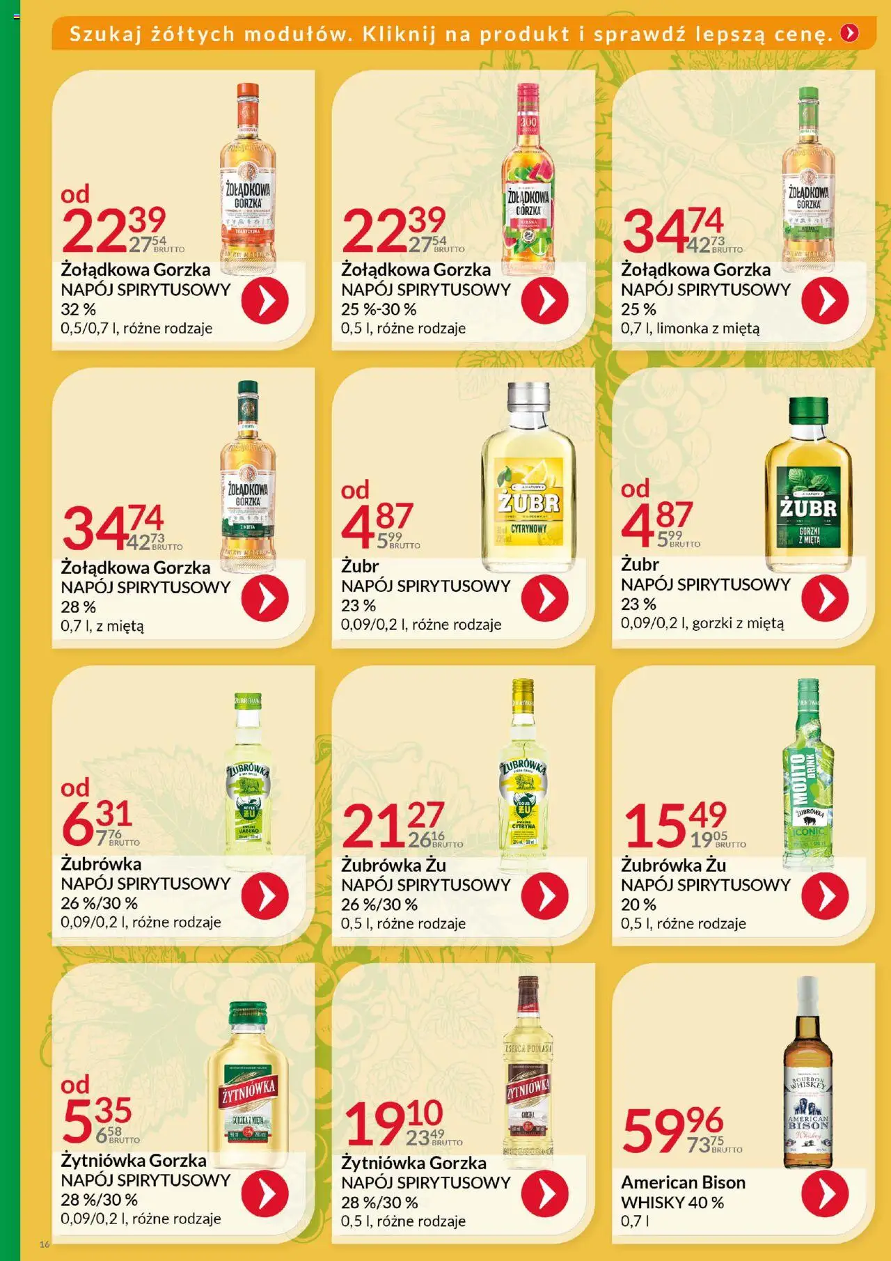 Eurocash Gazetka - Katalog Alkoholowy od 01.06.2025 | Strona: 16 | Produkty: Cytryna, Mięta, Żubrówka, Whisky