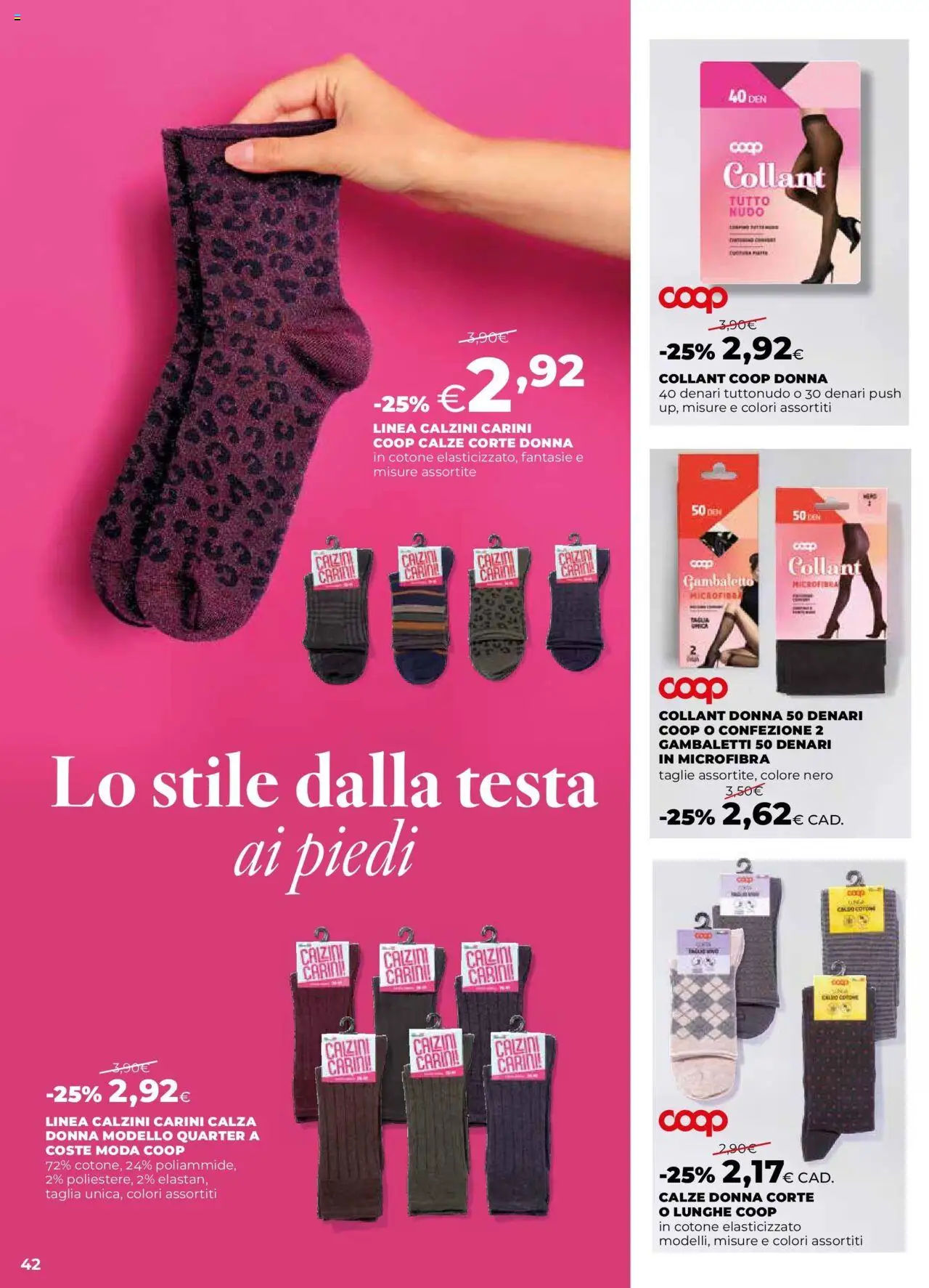 Volantino Ipercoop del 09.10.2025 | Pagina: 42 | Prodotti: Calzini, Gambaletti, Collant