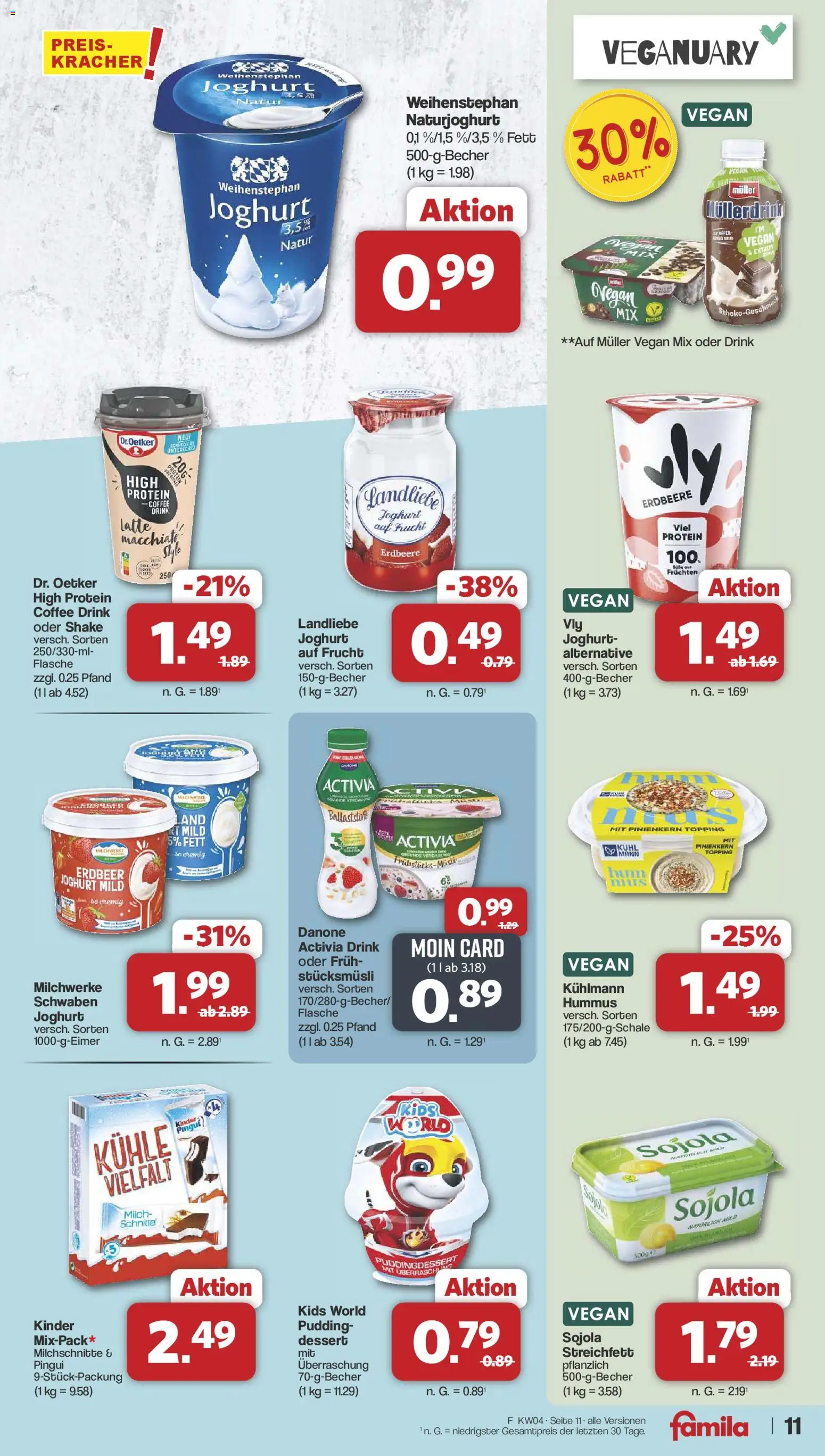 Famila Nordwest Prospekt 	 – gültig ab 19.01.2026 | Seite: 11 | Produkte: Activia, Milch, Joghurt, Pudding