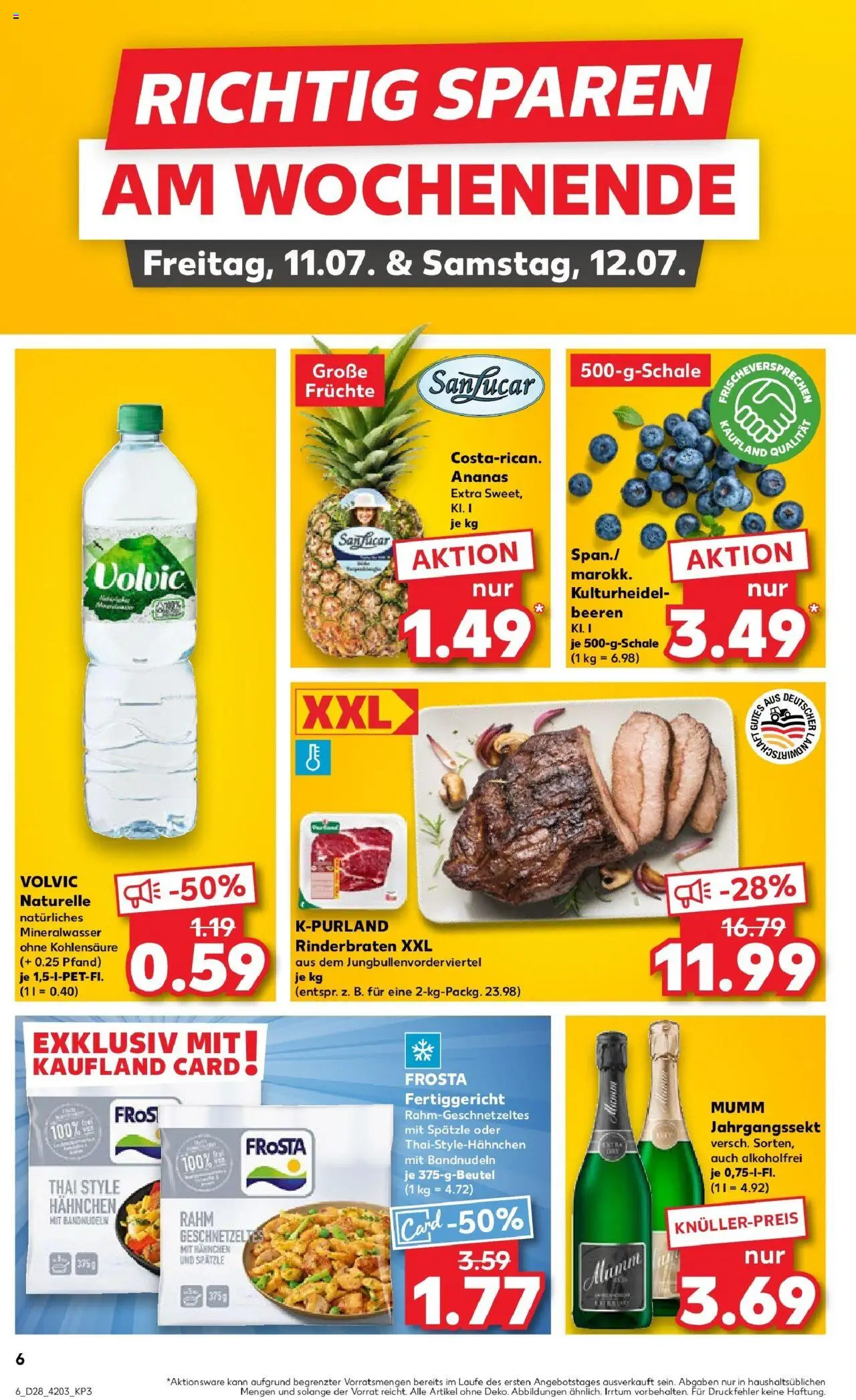 Kaufland prospekt Edingen-Neckarhausen	 - gültig ab dem 13.07.2025 | Seite: 21 | Produkte: Rinderbraten, Ananas, Mineralwasser, Frosta
