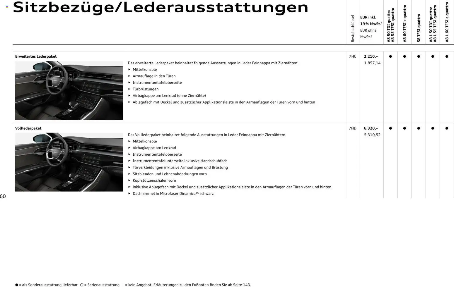 Audi A8 – gültig ab 28.10.2025 | Seite: 60