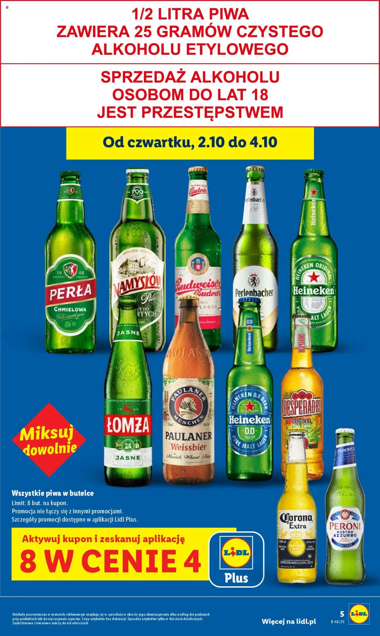 Lidl Gazetka od 02.10.2025 | Strona: 5 | Produkty: Heineken