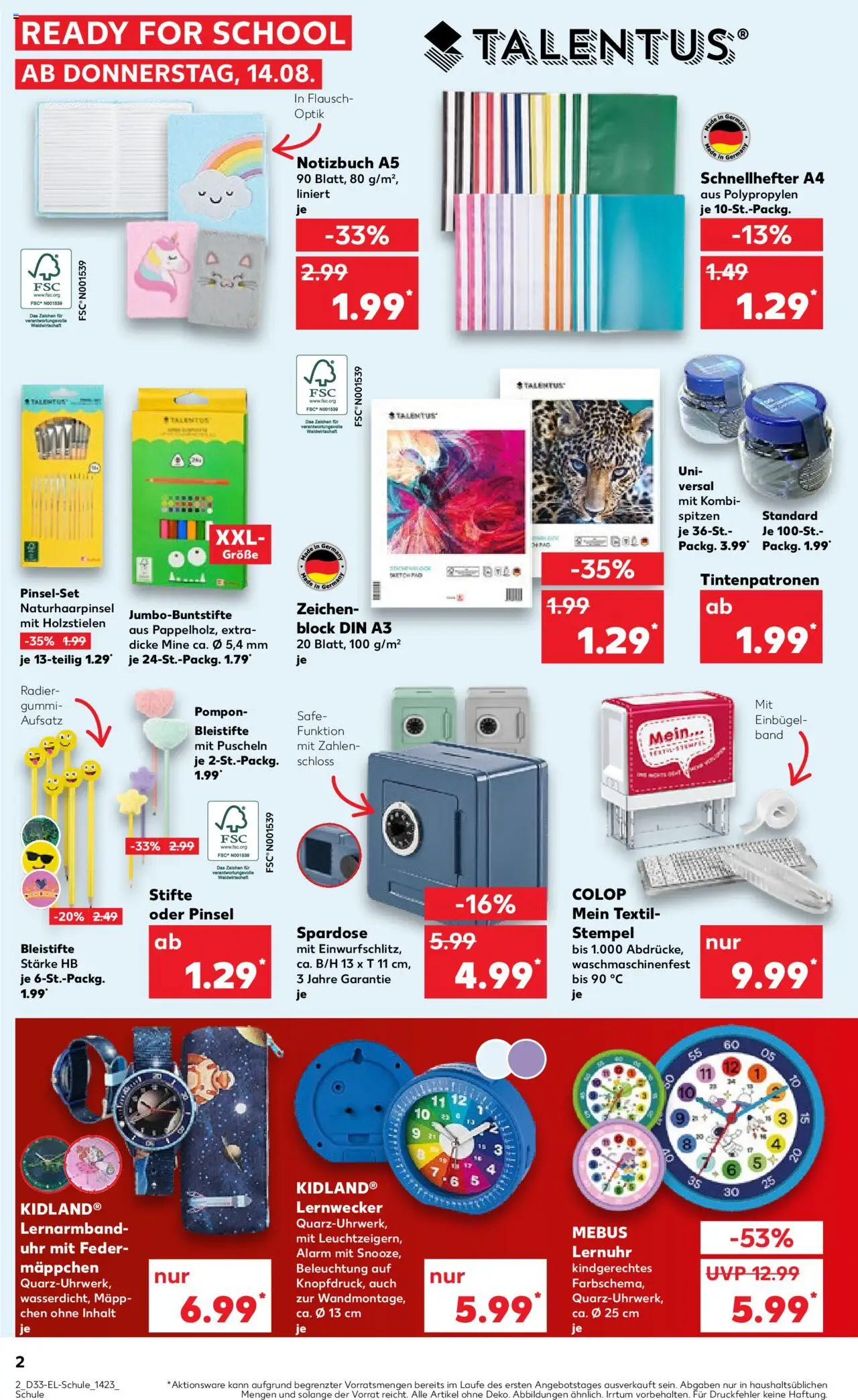 Kaufland prospekt Bremen	 - gültig ab dem 14.08.2025 | Seite: 2 | Produkte: Box, Pinsel, Uhr, Notizbuch