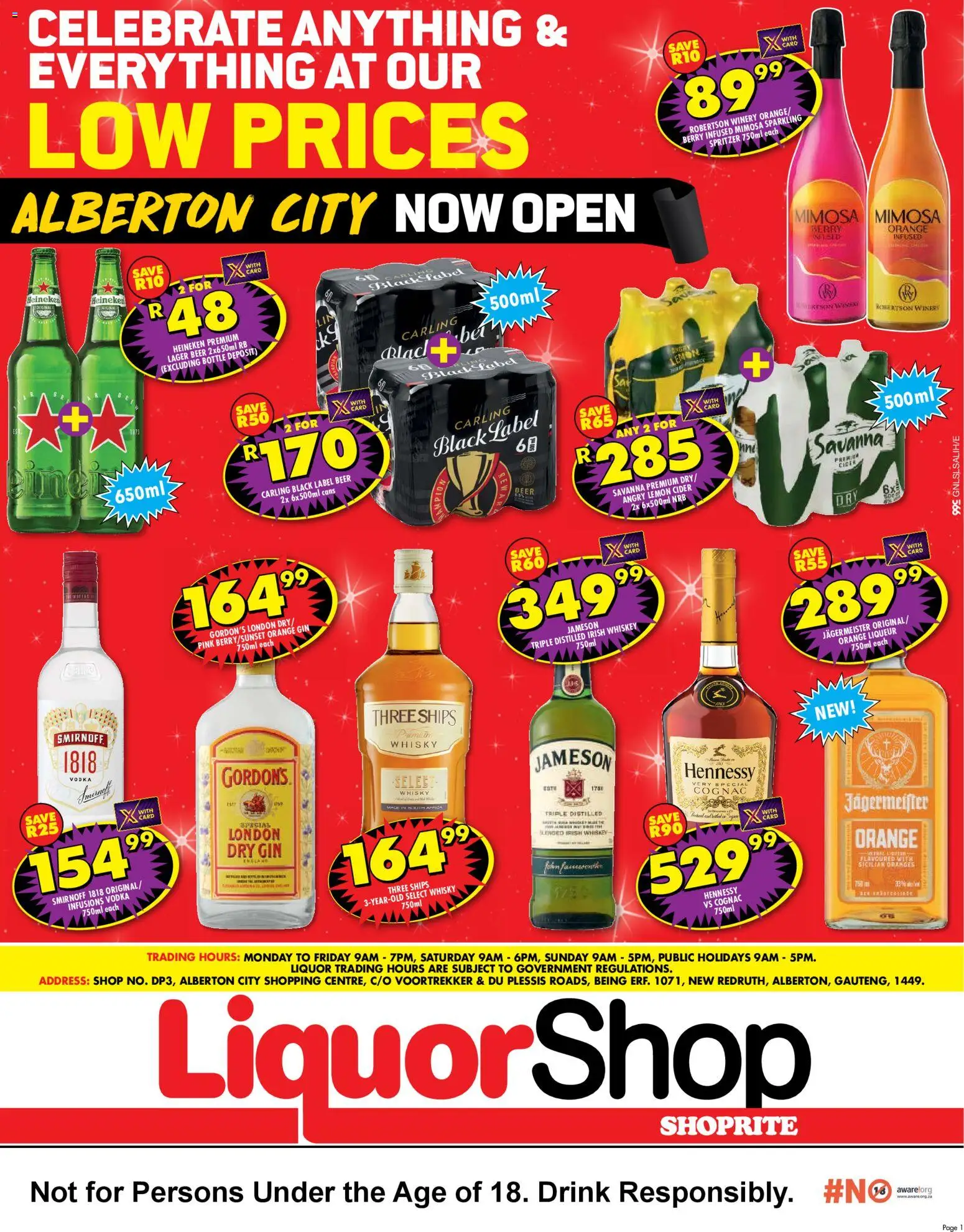 New Shoprite catalogue – valid from 24.11.2025 | Page: 1 | Products: Cider, Beer, Gin, Whiskey