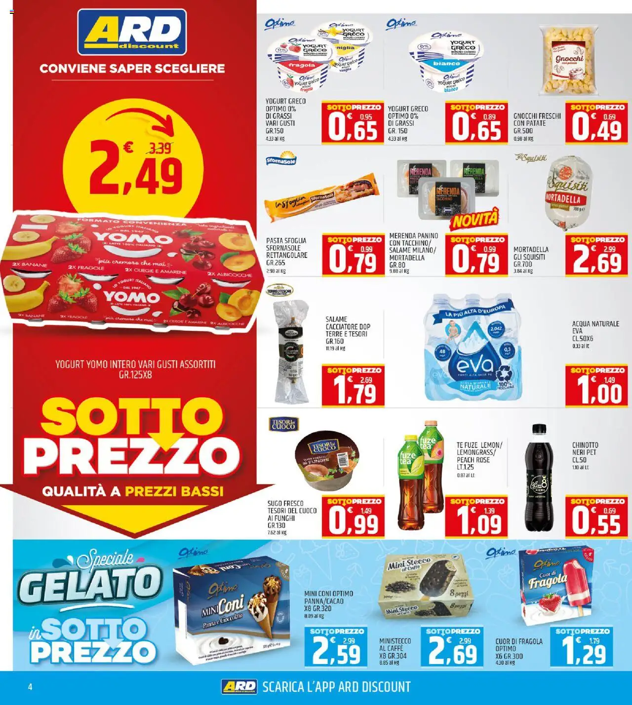 Volantino ARD Discount del 11.09.2025 | Pagina: 4 | Prodotti: Cioccolato, Patate, Acqua naturale, Gnocchi