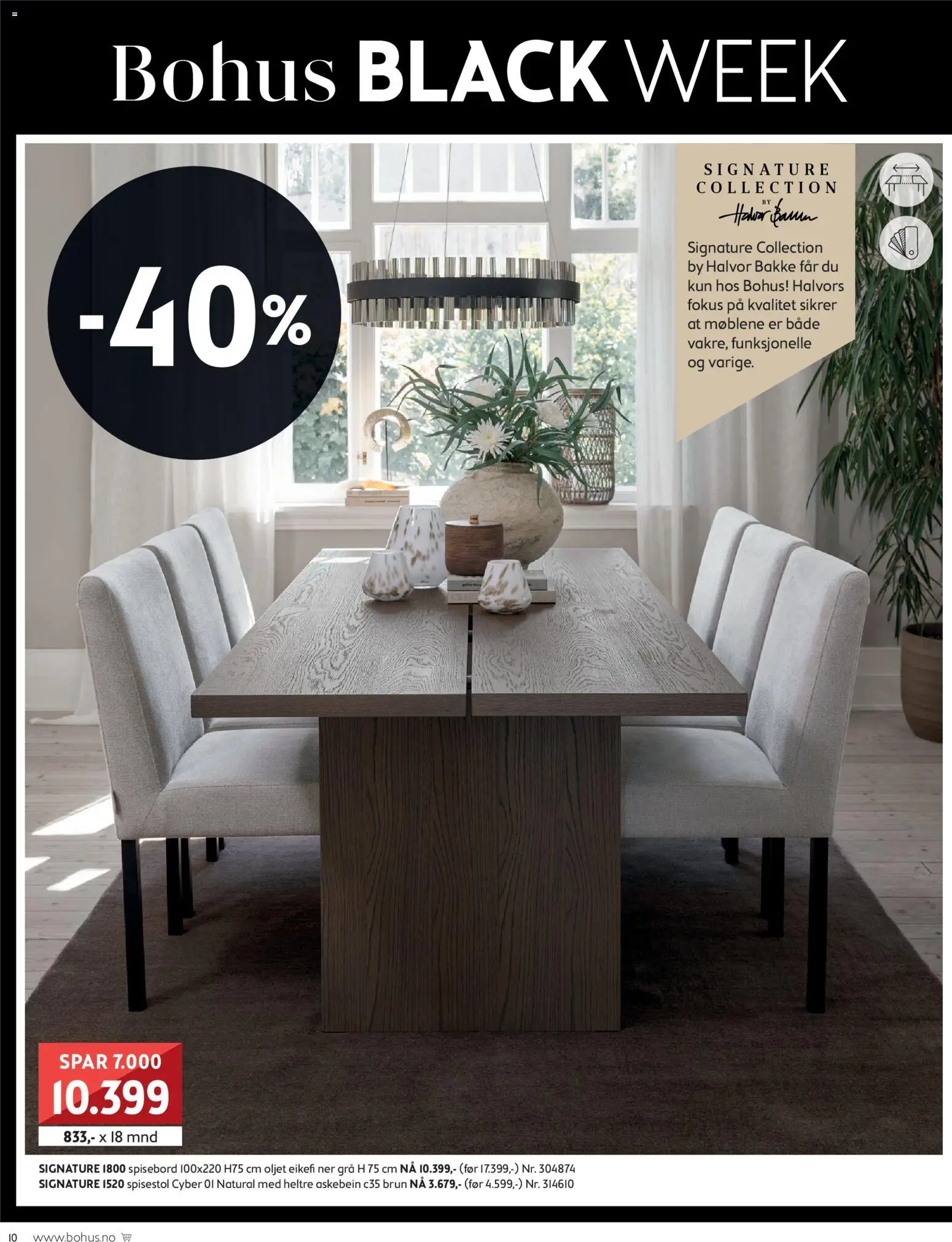 {H1} | Side: 10 | Produkter: Spisebord, Spisestol