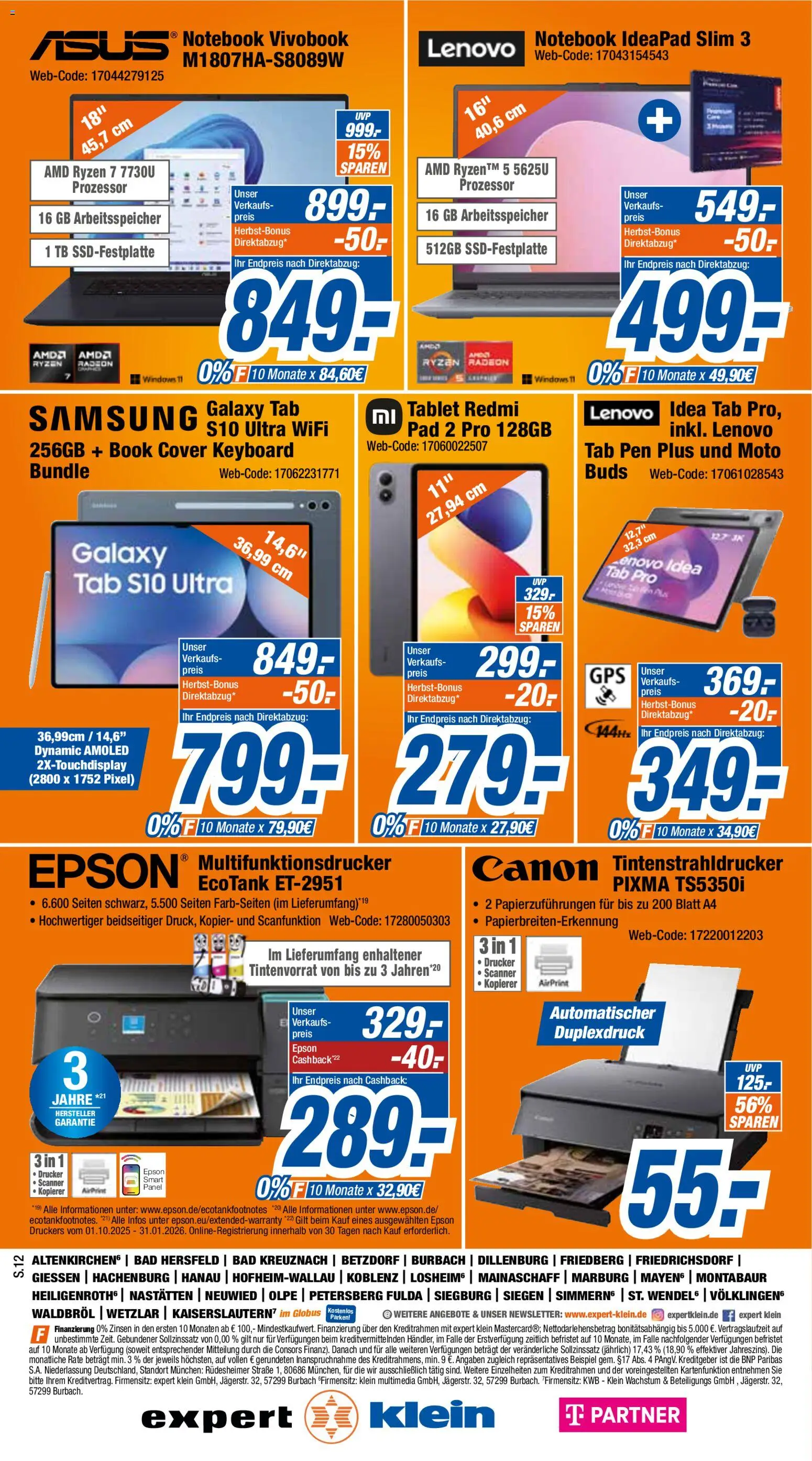 Expert Prospekt 	 – gültig ab 25.10.2025 | Seite: 12 | Produkte: Epson, Bad, Samsung, Tintenstrahldrucker