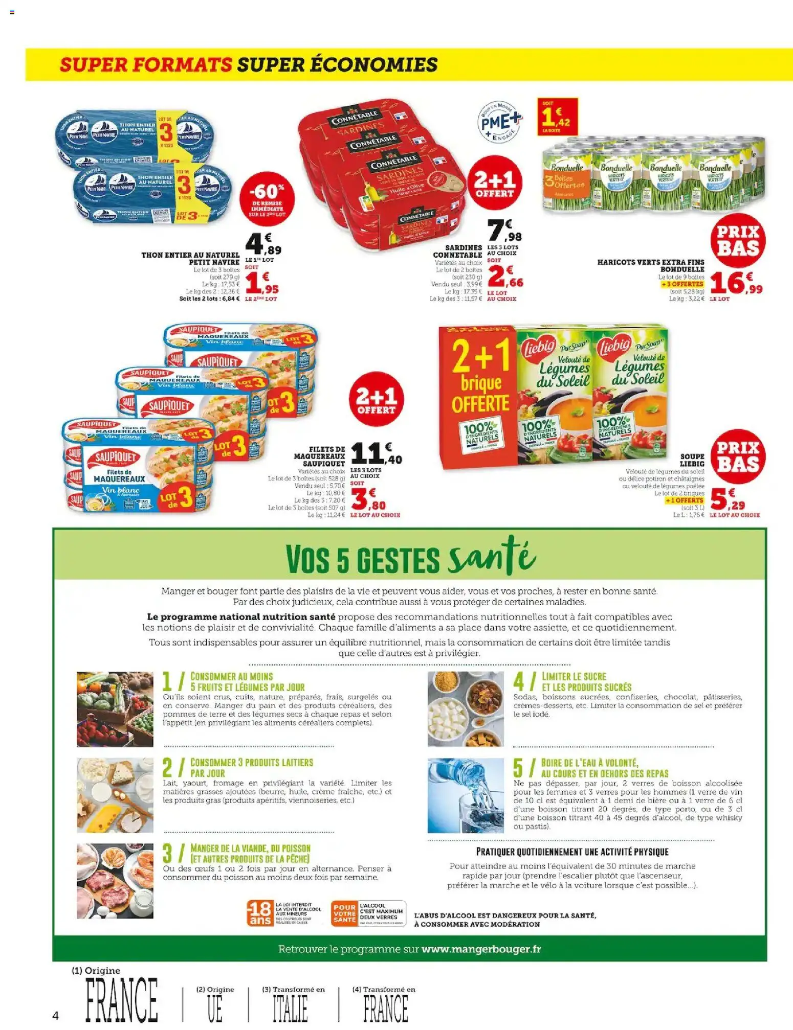 {H1} | Page: 4 | Produits: Huile D'olive, Briques, Bière, Pommes