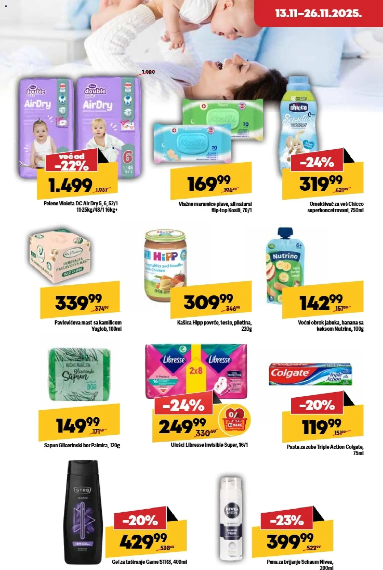 Maxi katalog - važi od 13.11.2025 | Strana: 20 | Proizvode: Colgate, Pavloviceva mast, Vlažne maramice, Pelene