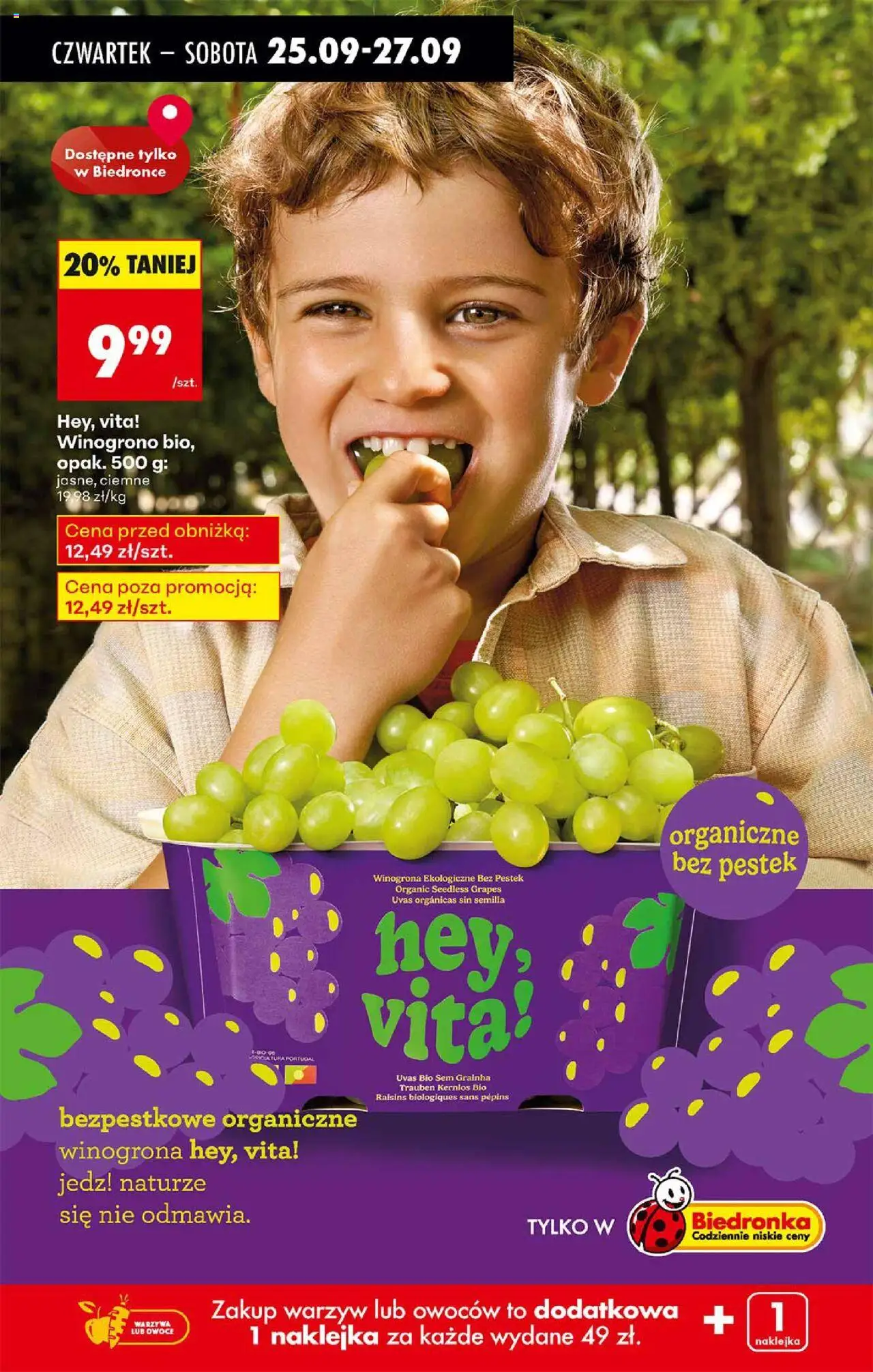 Biedronka gazetka - Oferta w tym tygodniu od 25.09.2025 | Strona: 55 | Produkty: Winogrona, Winogrono, Warzywa, Owoce