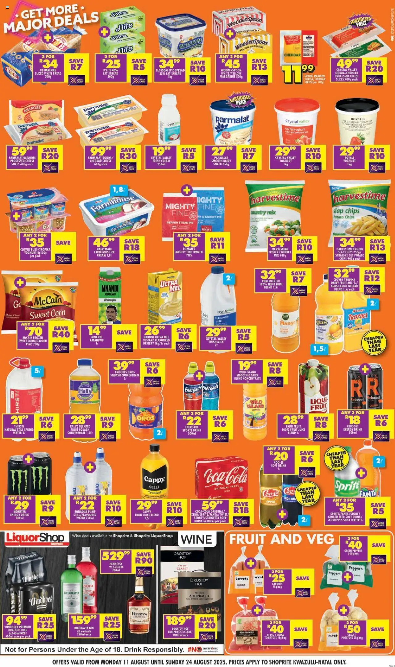 Shoprite Specials │ valid from 11.08.2025 | Page: 3 | Products: Corn, Fanta, Carrots, Mango