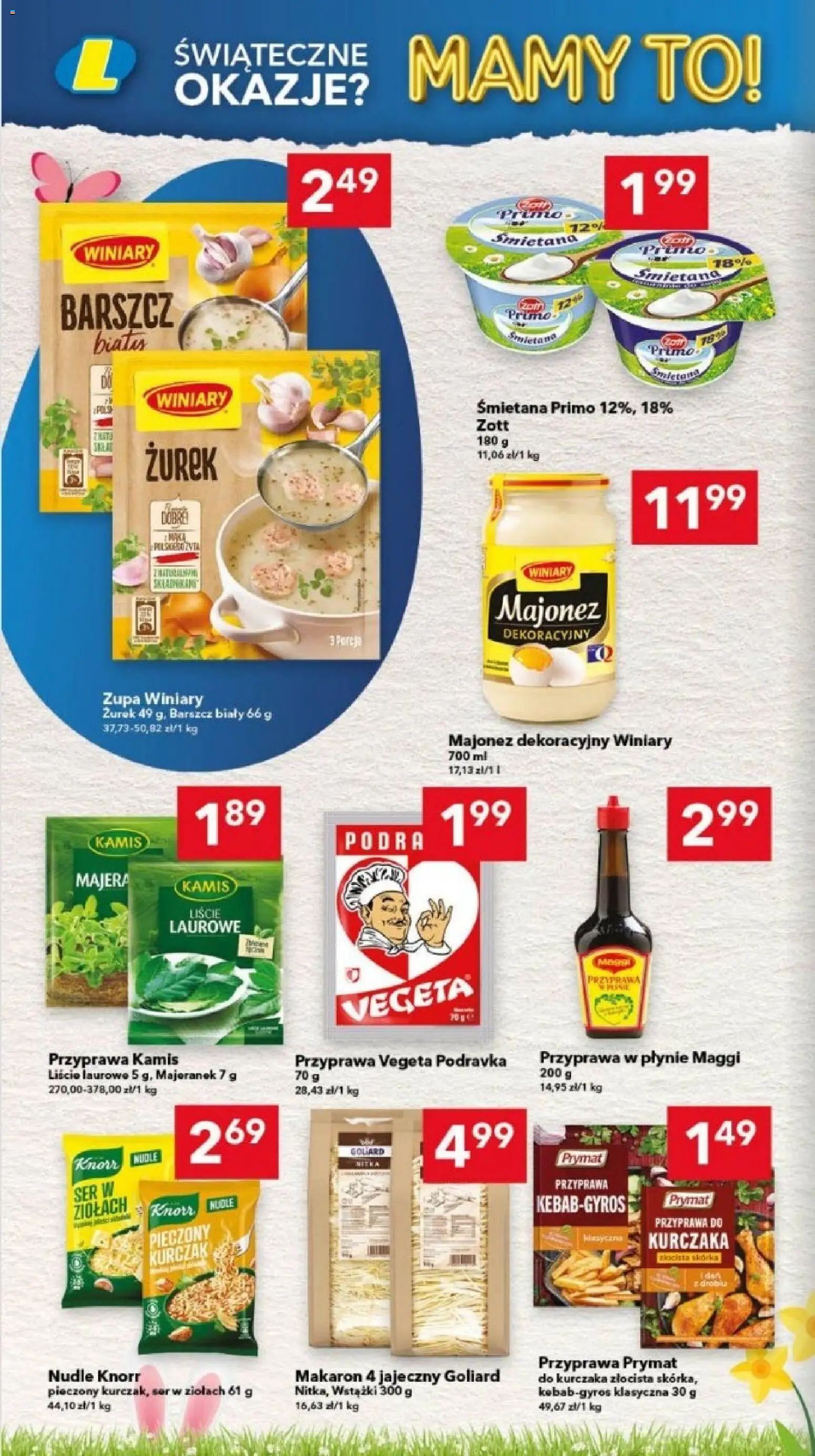 Lewiatan gazetka - Legnica od 26.03.2026 | Strona: 8 | Produkty: Majeranek, Śmietana, Makaron, Majonez