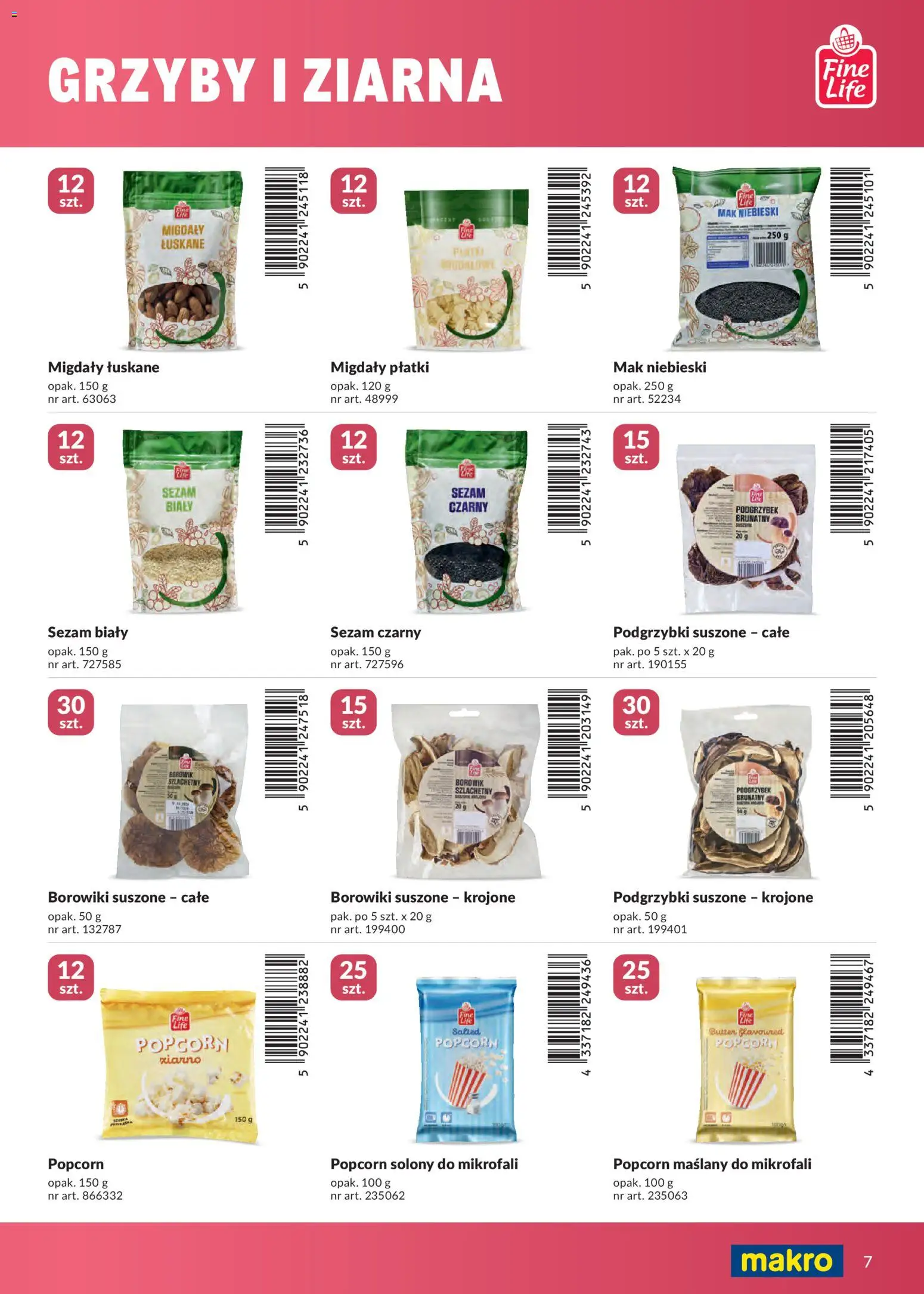 Makro gazetka - Marki własne dla Twojego sklepu od 23.04.2026 | Strona: 7 | Produkty: Migdały płatki, Mak, Płatki, Sezam czarny