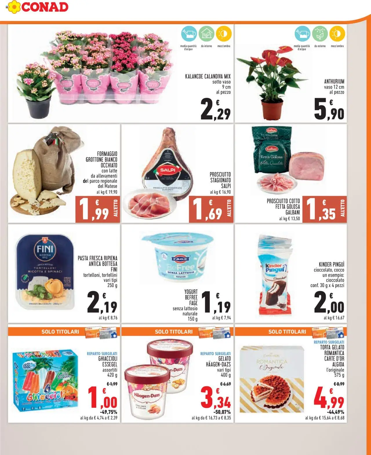 Volantino Conad del 09.07.2025 | Pagina: 3 | Prodotti: Prosciutto Cotto, Gelato, Prosciutto, Arancia