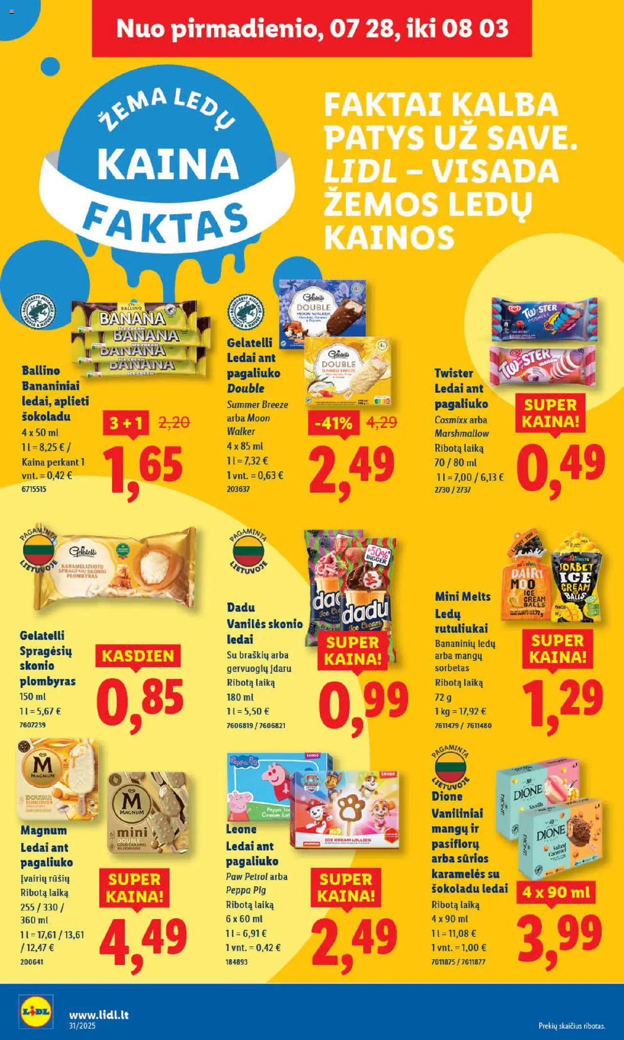 LIDL - Leidinys│galioja nuo 31.07.2025 | Puslapis: 32 | Prekių: Ledai, Plombyras