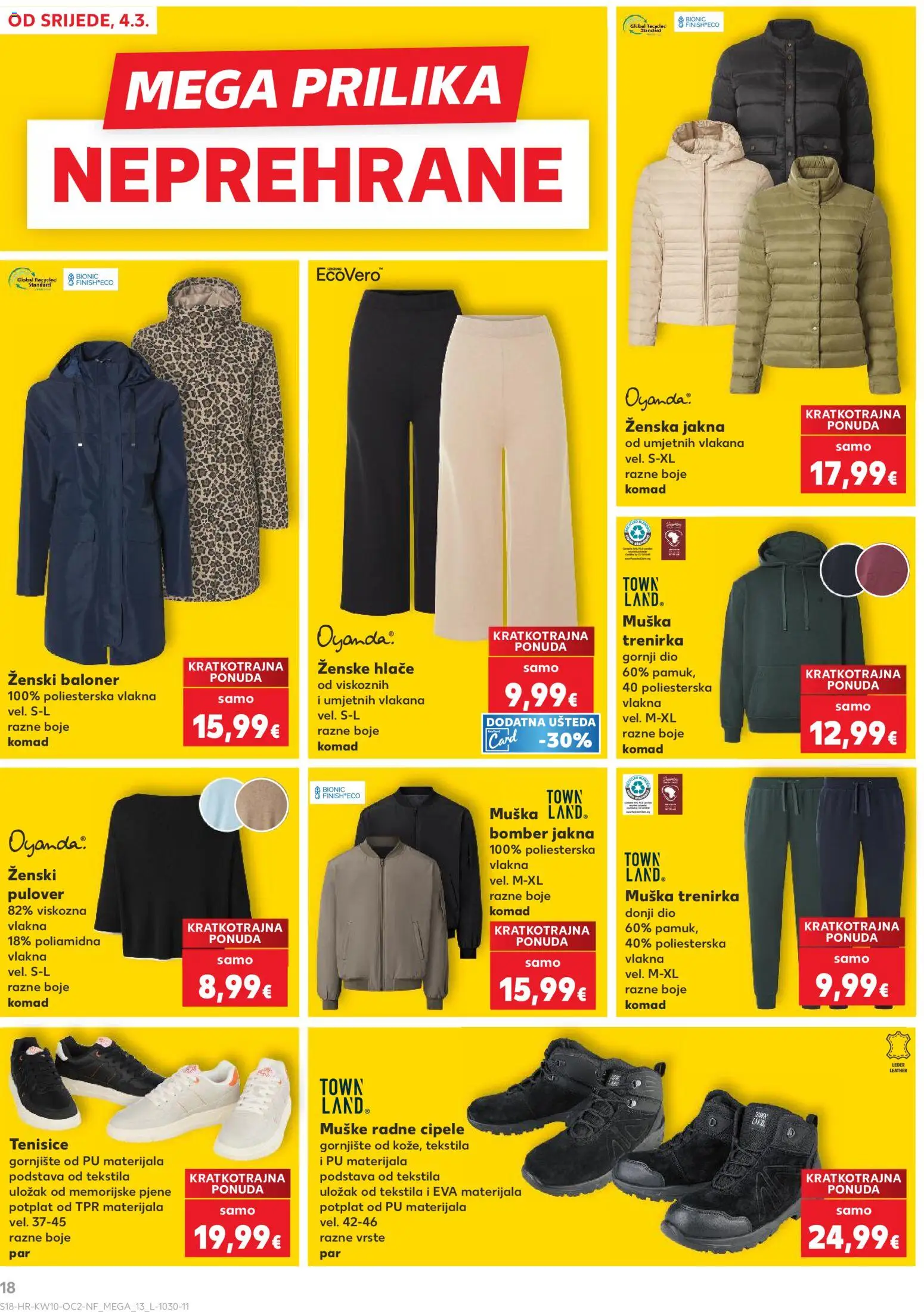 Kaufland katalog | vrijedi od 04.03.2026 | Stranica: 18 | Proizvodi: Jakna, Hlače, Tenisice, Trenirka