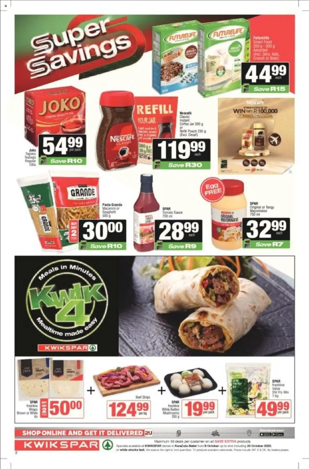 New KWIKSPAR catalogue – valid from 08.10.2025 | Page: 2 | Products: Pasta, Tomato sauce, Sauce