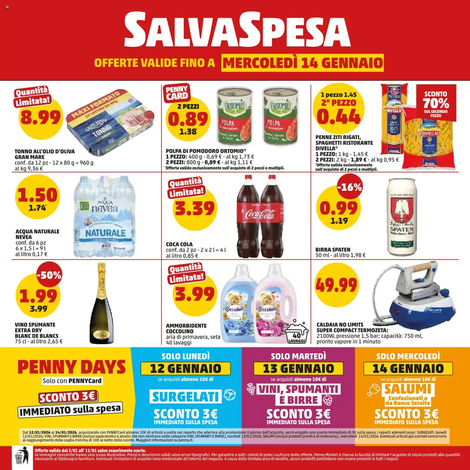 Volantino PENNY del 02.01.2026 | Pagina: 20 | Prodotti: Birra, Acqua, Spumante, Tonno