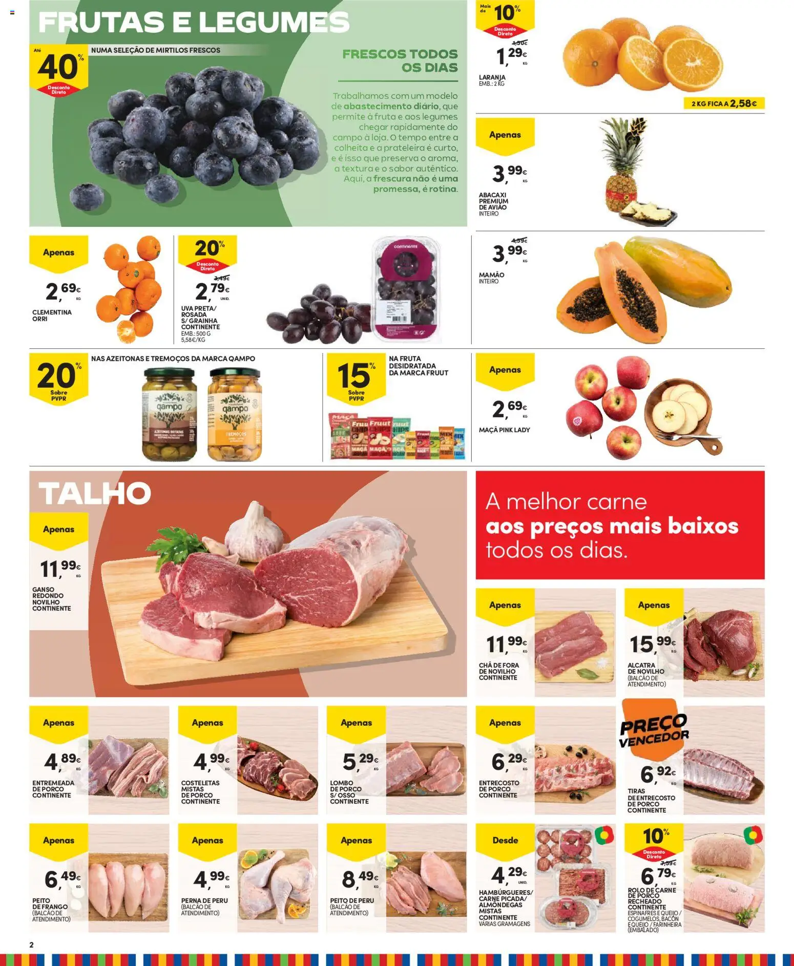 Continente Madeira │ válido de 14.04.2026 | Página: 2 | Produtos: Espinafres, Carne de porco, Chá, Tremoços