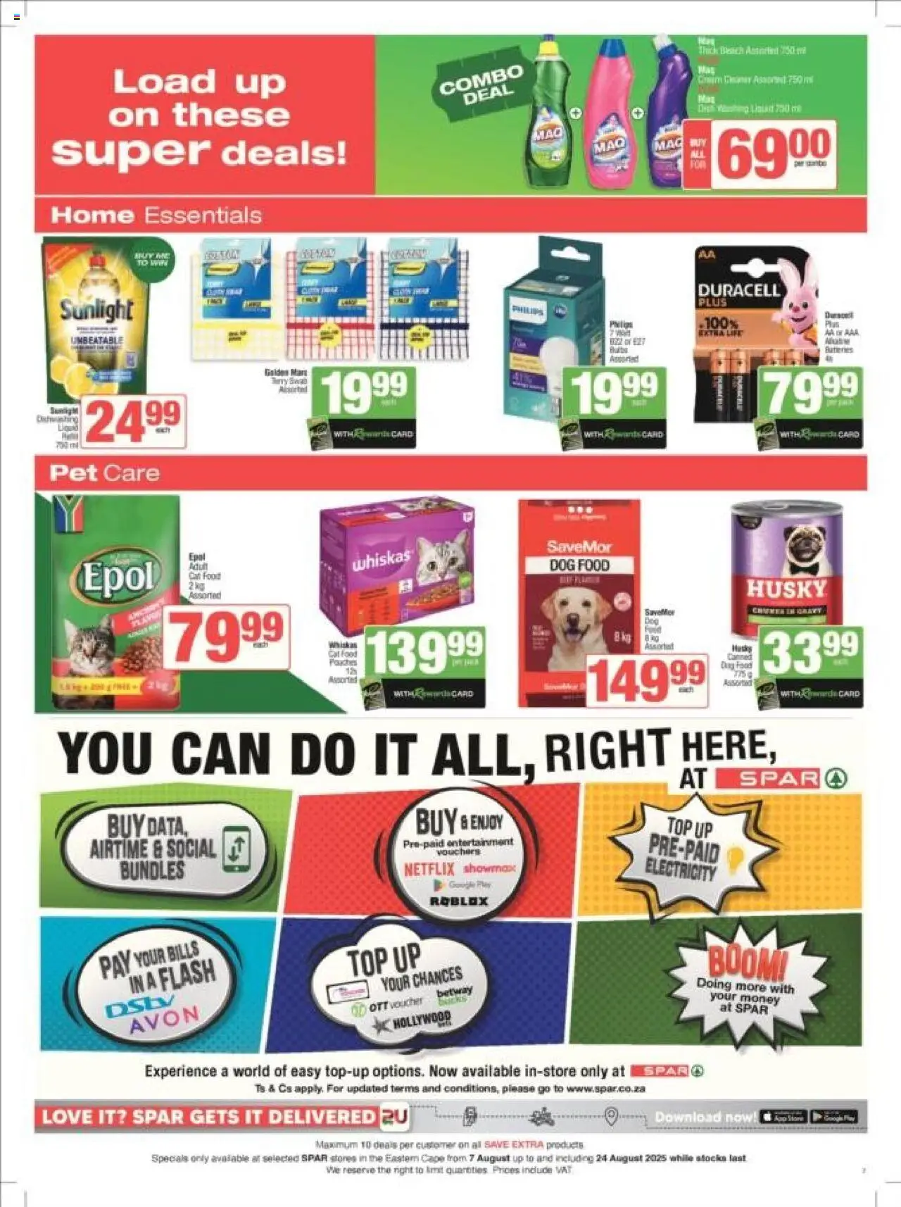Spar - Eastern Cape - Weekly Specials │ valid from 07.08.2025 | Page: 7 | Products: Data, Cat food, Dog food