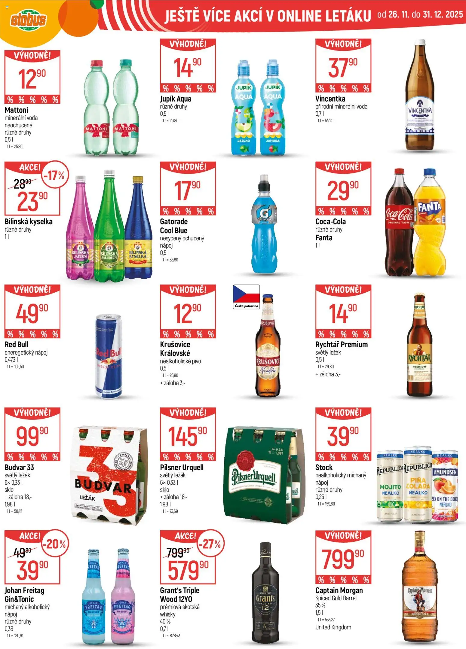 Globus leták - Karlovy Vary od 26.11.2025 | Strana: 40 | Produkty: Globus, Bílinská Kyselka, Pilsner, Pilsner Urquell