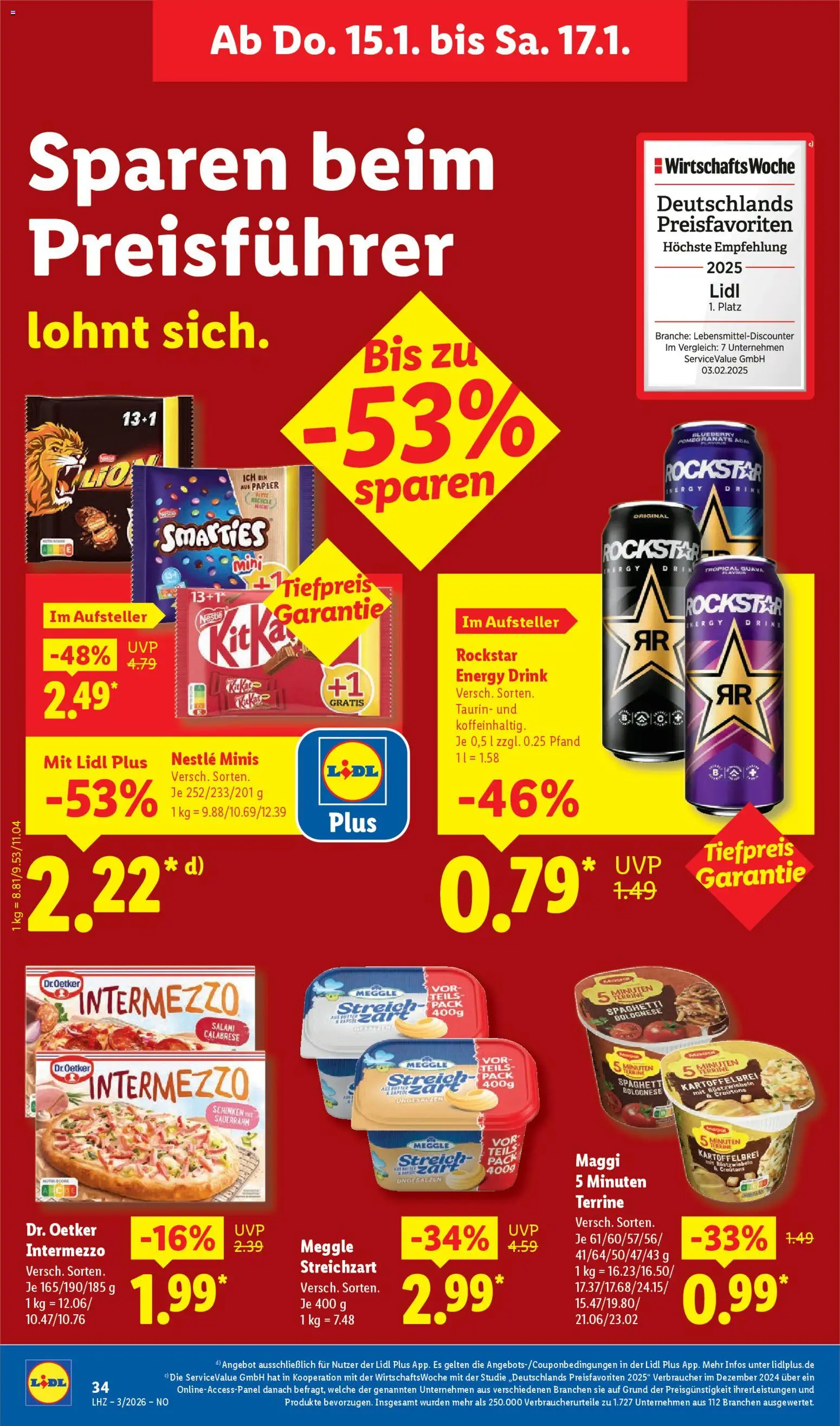 Lidl Prospekt Rahden – gültig ab 12.01.2026 | Seite: 60 | Produkte: Maggi, Rockstar, Smarties, Sauerrahm