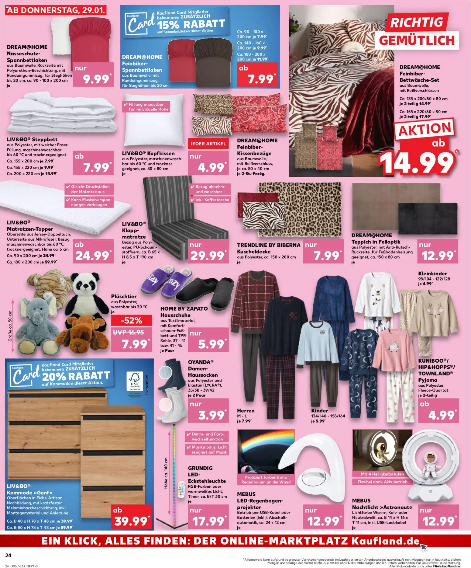 Kaufland prospekt Speyer	 – gültig ab 29.01.2026 | Seite: 24 | Produkte: Matratze, Batterien, Kopfkissen, Pyjama