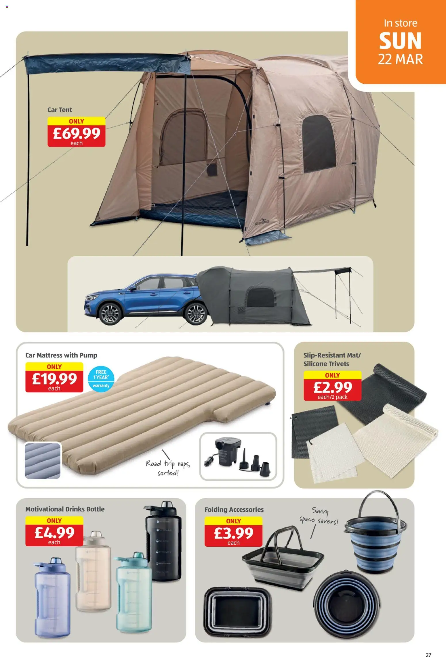 {H1} | Page: 27 | Products: Tent, Mattress