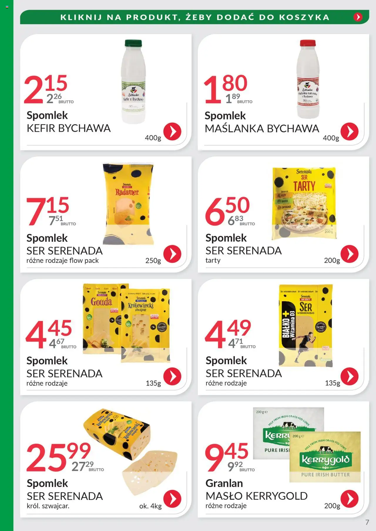 Eurocash Gazetka - Oferta Południe od 08.06.2025 | Strona: 7 | Produkty: Ser żółty, Kefir, Masło, Ser