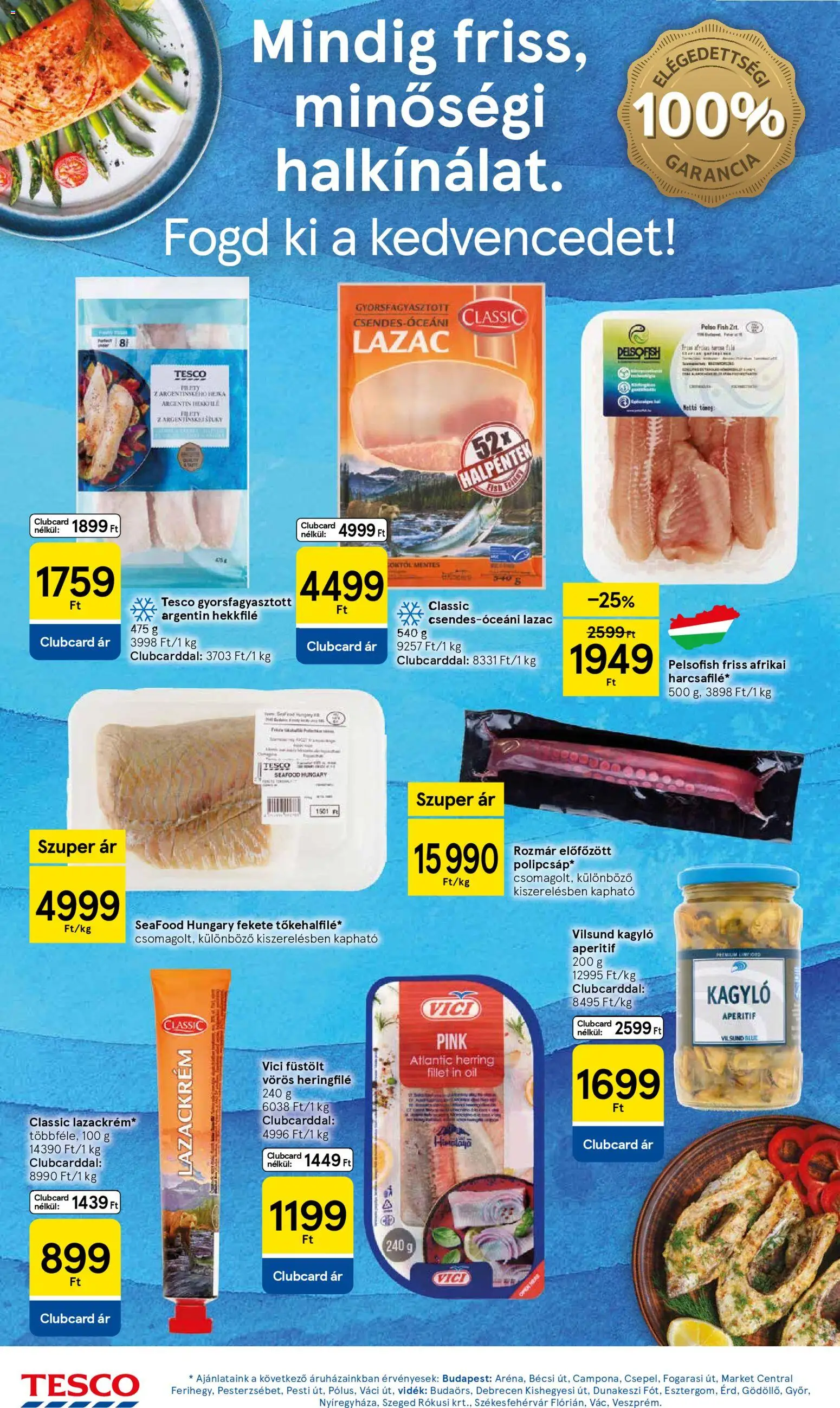 Tesco akciós ujság - amely érvényes a következő dátumtól: 13.11.2025 | Oldal: 18 | Termékek: Lazac