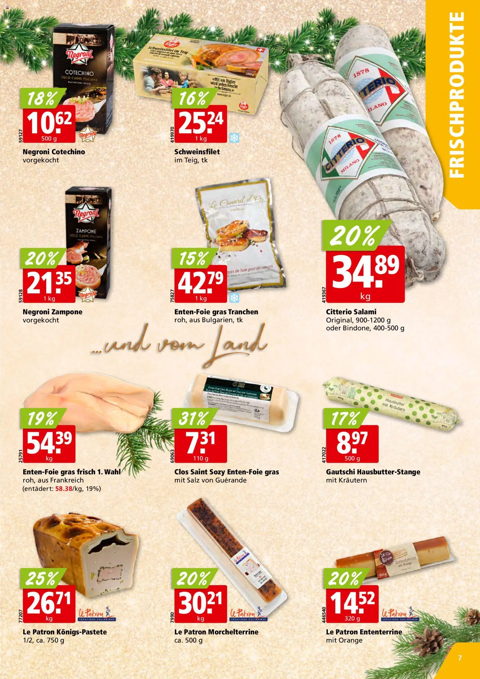 Aligro Aktionen Schlieren, Gossau SG, Frauenfeld, Rapperswil-Jona, Sargans, Bern, Brüttisellen, Pratteln, Emmen, Spreitenbach – gültig ab 15.12.2025 | Seite: 7 | Produkte: Salami, Salz