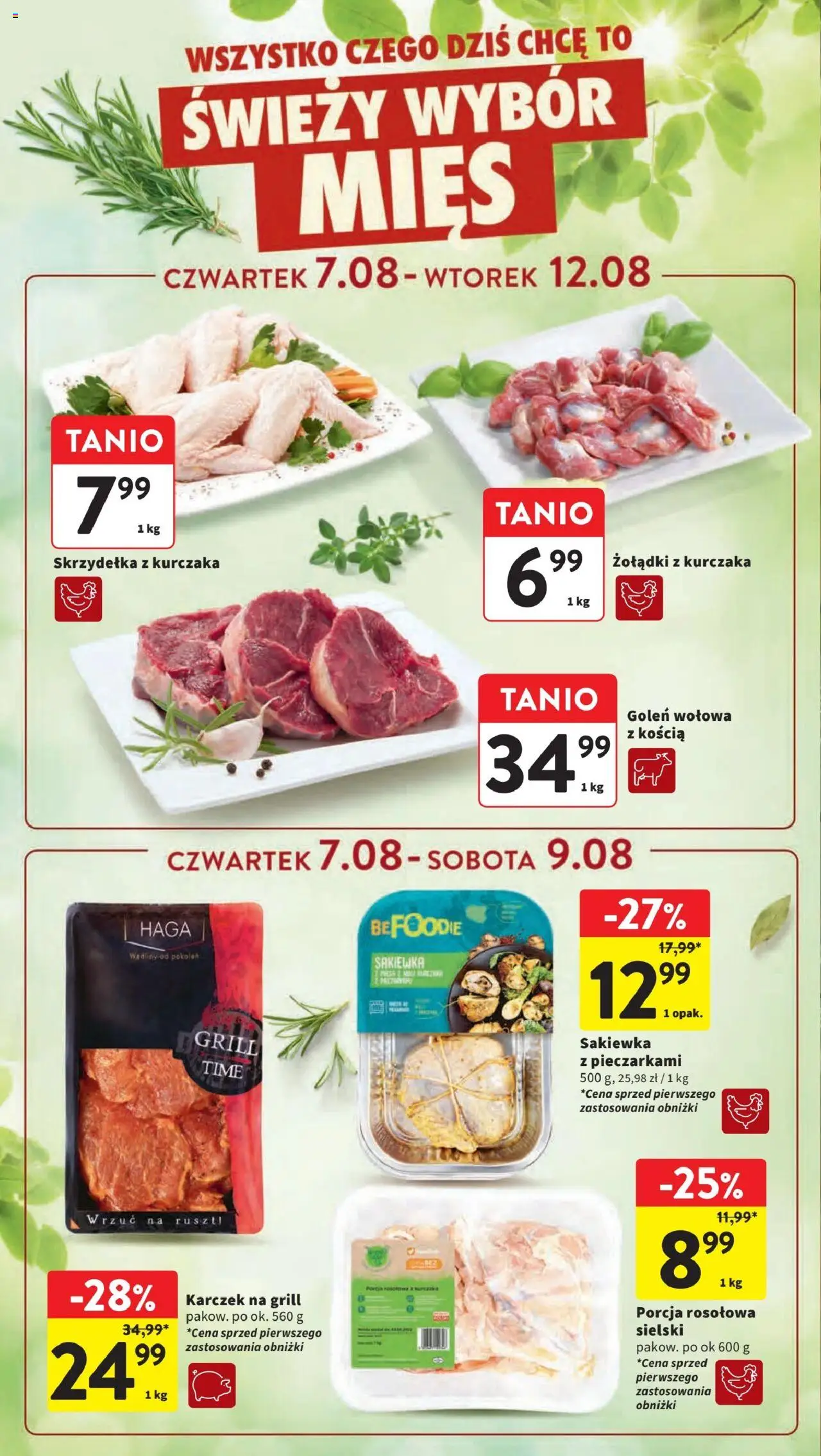 Intermarche Gazetka od 07.08.2025 | Strona: 12 | Produkty: Skrzydełka z kurczaka, Grill, Wędliny