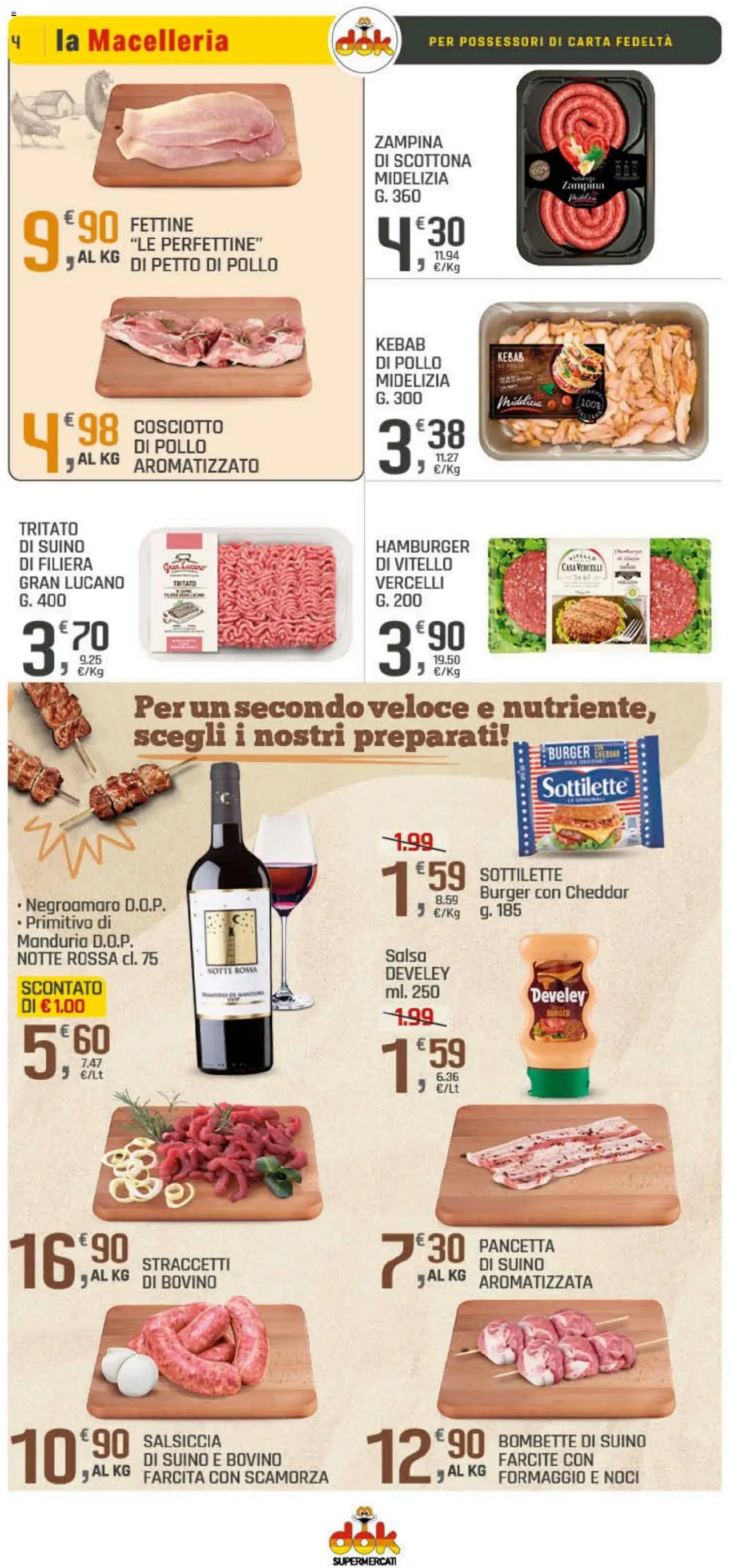 Volantino DOK del 25.09.2025 | Pagina: 4 | Prodotti: Pollo, Salsa, Vitello, Hamburger