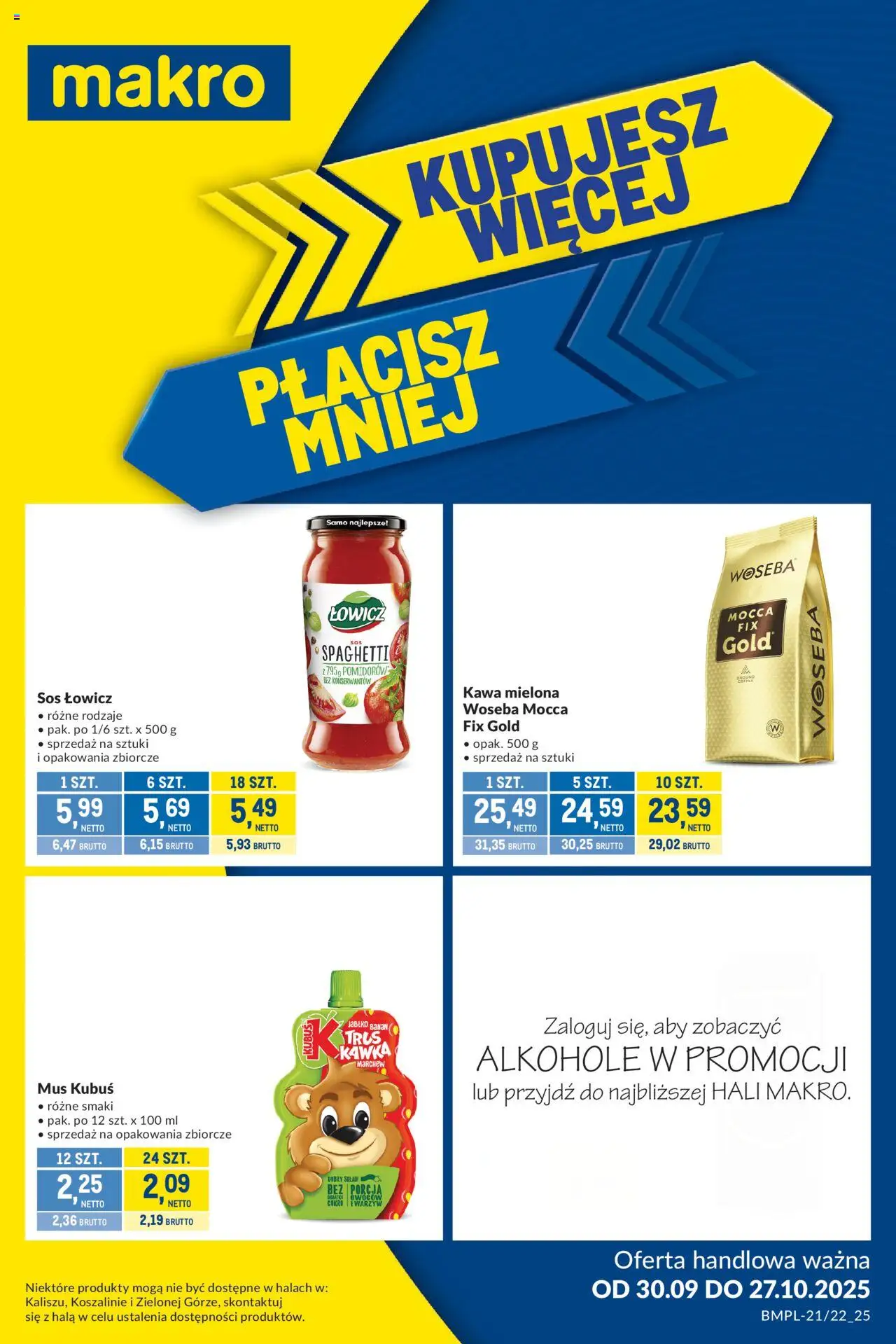 Makro Gazetka - Kupujesz więcej płacisz mniej od 30.09.2025 | Strona: 1 | Produkty: Kawa, Banan, Sos