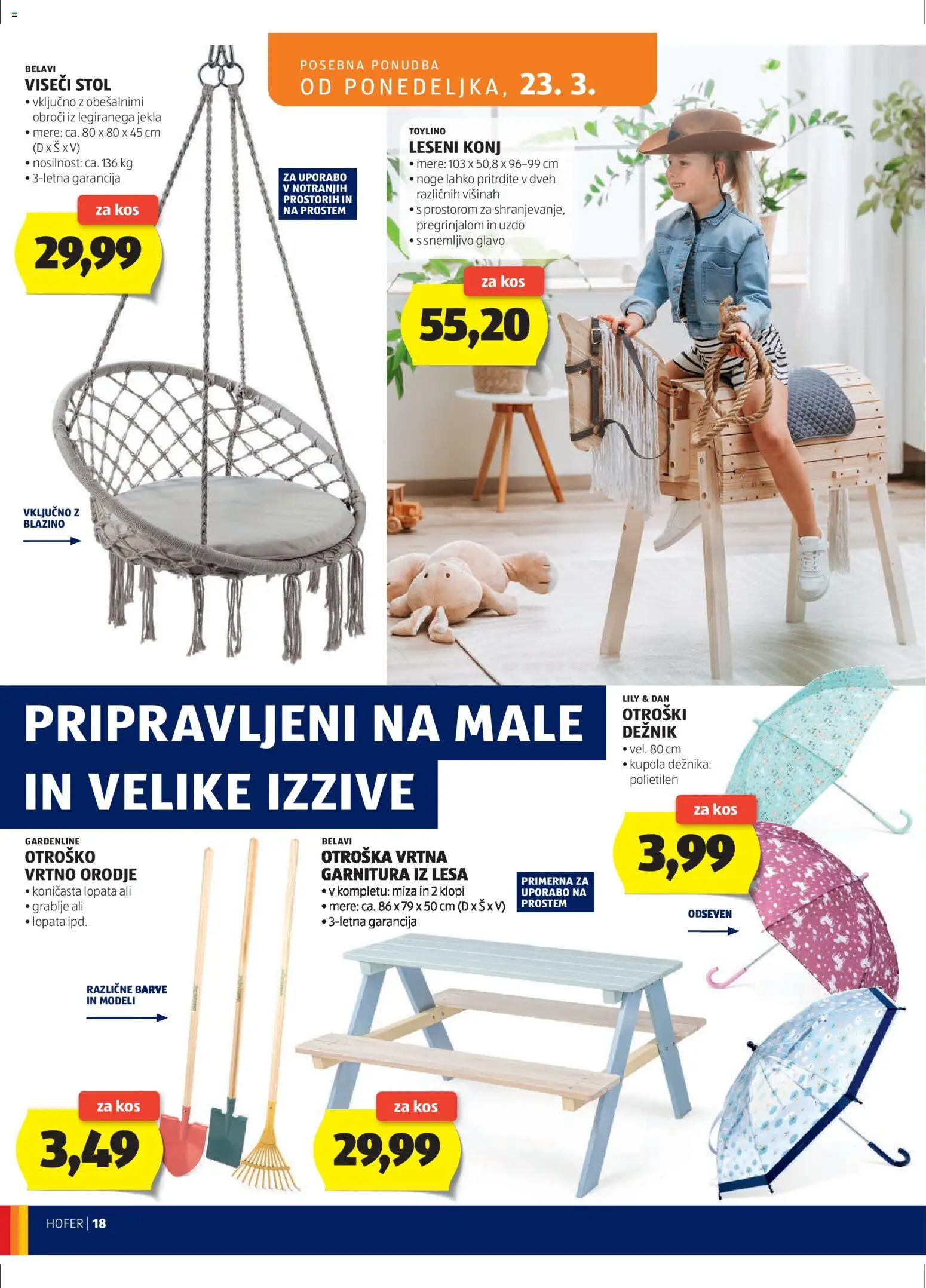 Hofer SI katalog | vrijedi od 18.03.2026 | Stranica: 18 | Proizvodi: Stol, Grablje