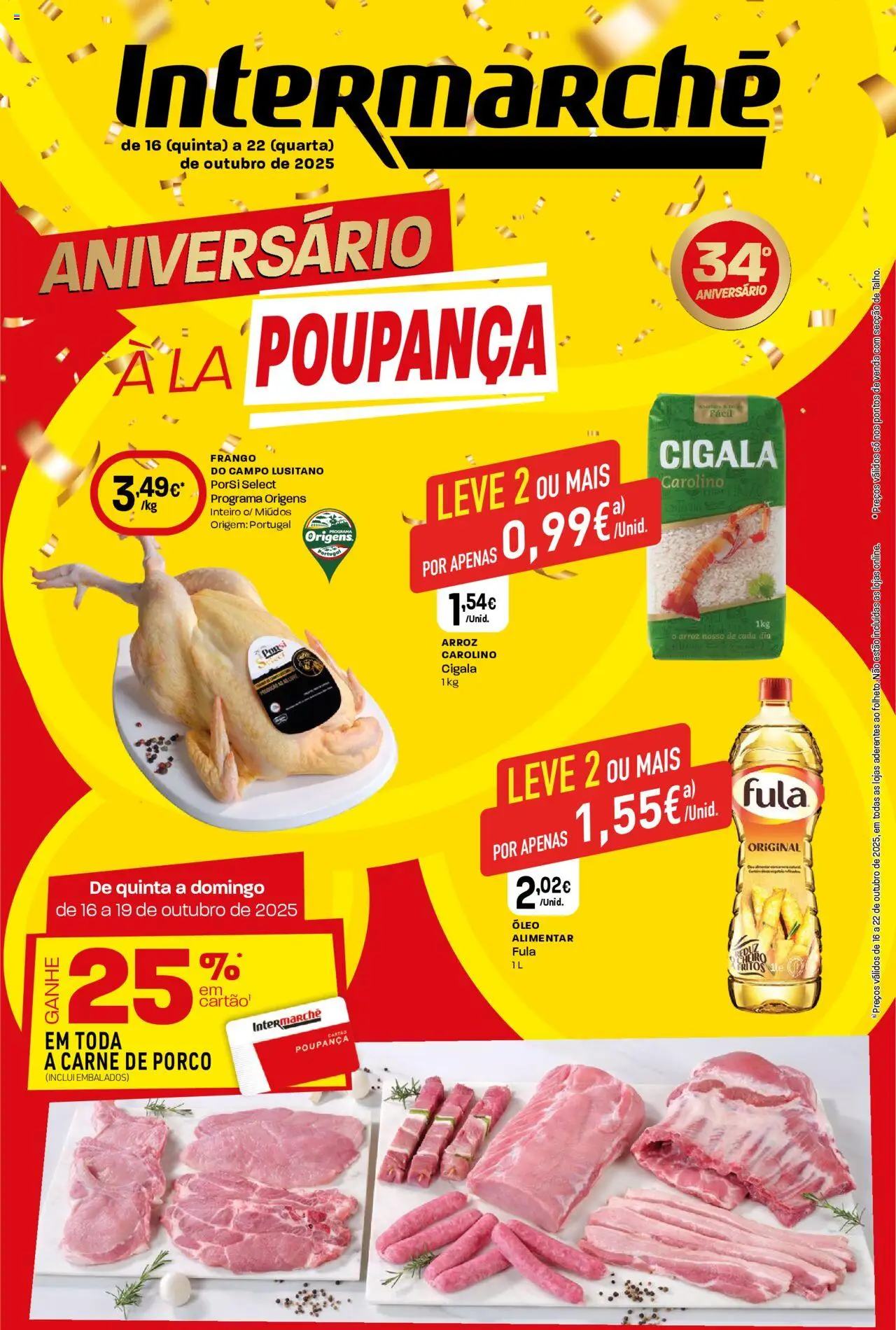 Intermarché Folheto Contact │ válido de 16.10.2025 | Página: 1 | Produtos: Frango, Óleo, Carne de porco, Arroz