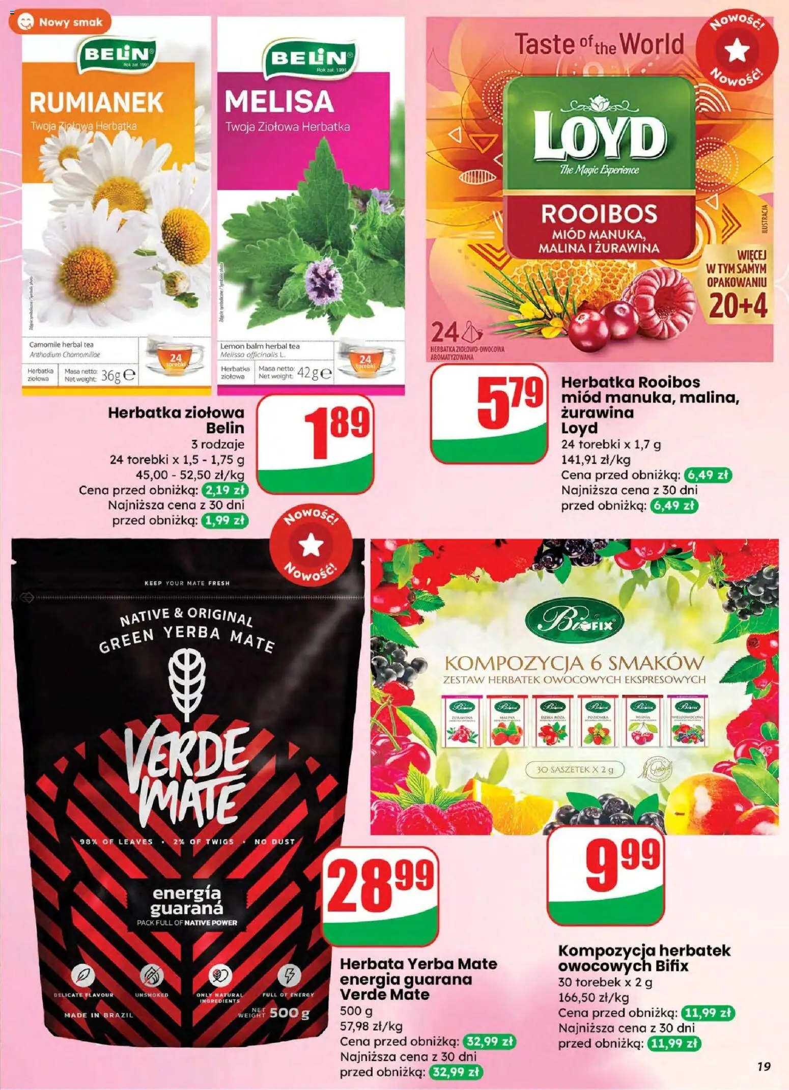 Dino gazetka od 04.03.2026 | Strona: 19 | Produkty: Żurawina, Herbata, Melisa, Yerba mate