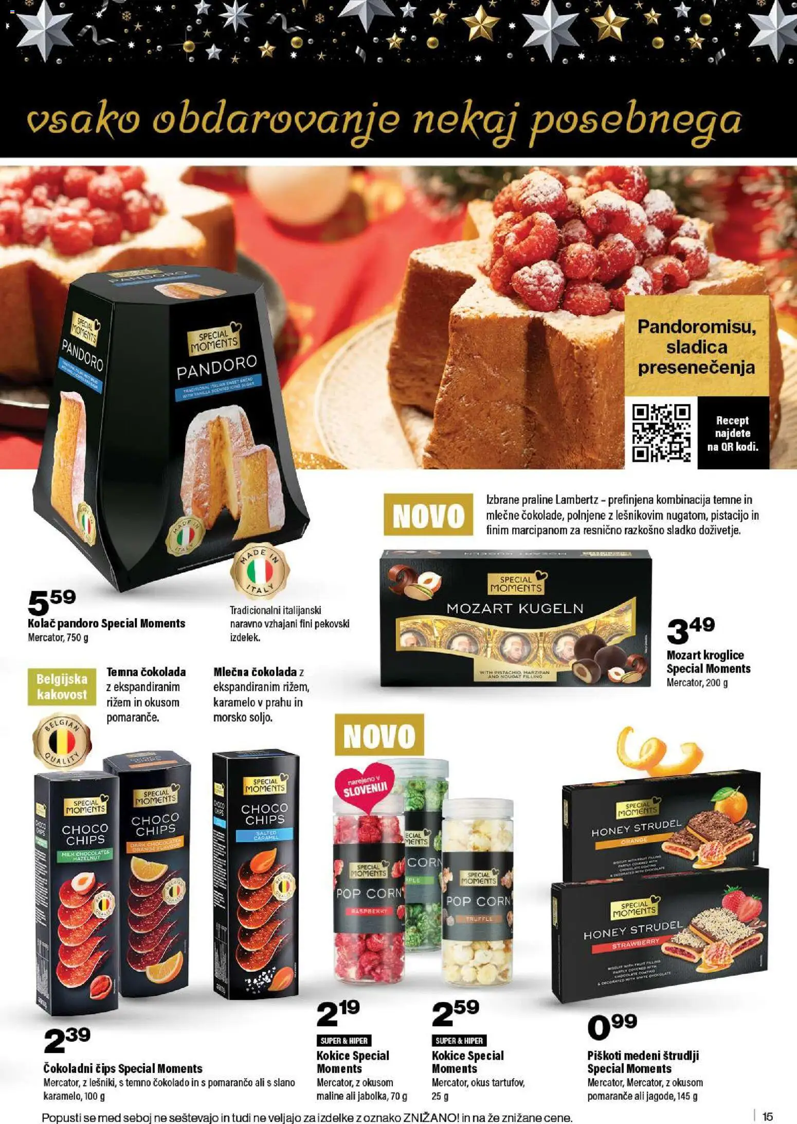 Novi Mercator katalog ponudbe – veljaven od 27.11.2025 | Stran: 15 | Izdelki: Kolač, Maline, Cips, Piskoti