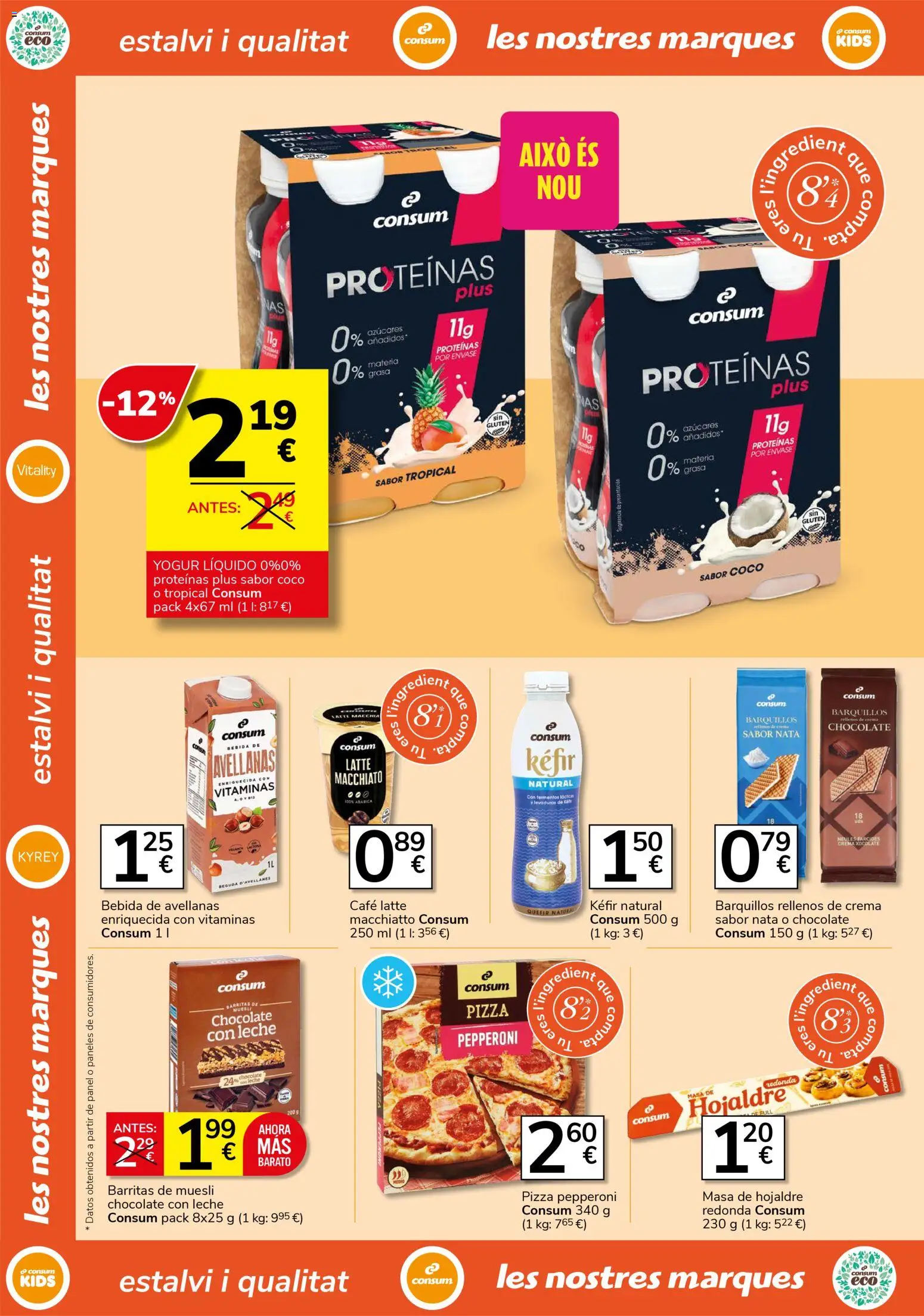 Consum folleto │ válido desde el 23.04.2026 | Página: 12 | Productos: Café, Pizza, Crema, Chocolate con leche