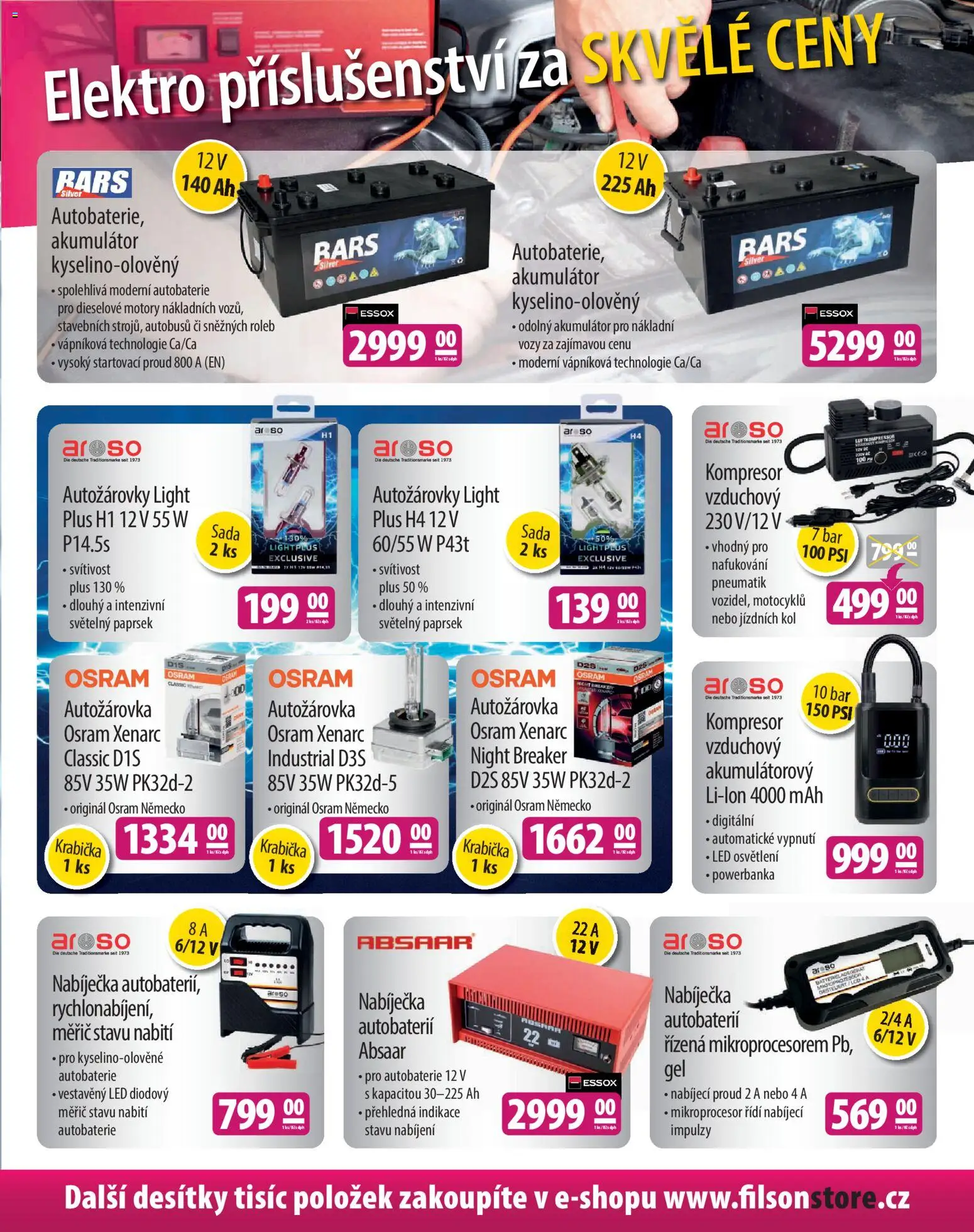 FILSON Store - S Filsonstore vás ranní mrazy nezaskočí od 24.11.2025 | Strana: 3 | Produkty: Krabička, Autobaterie, Kompresor, LED