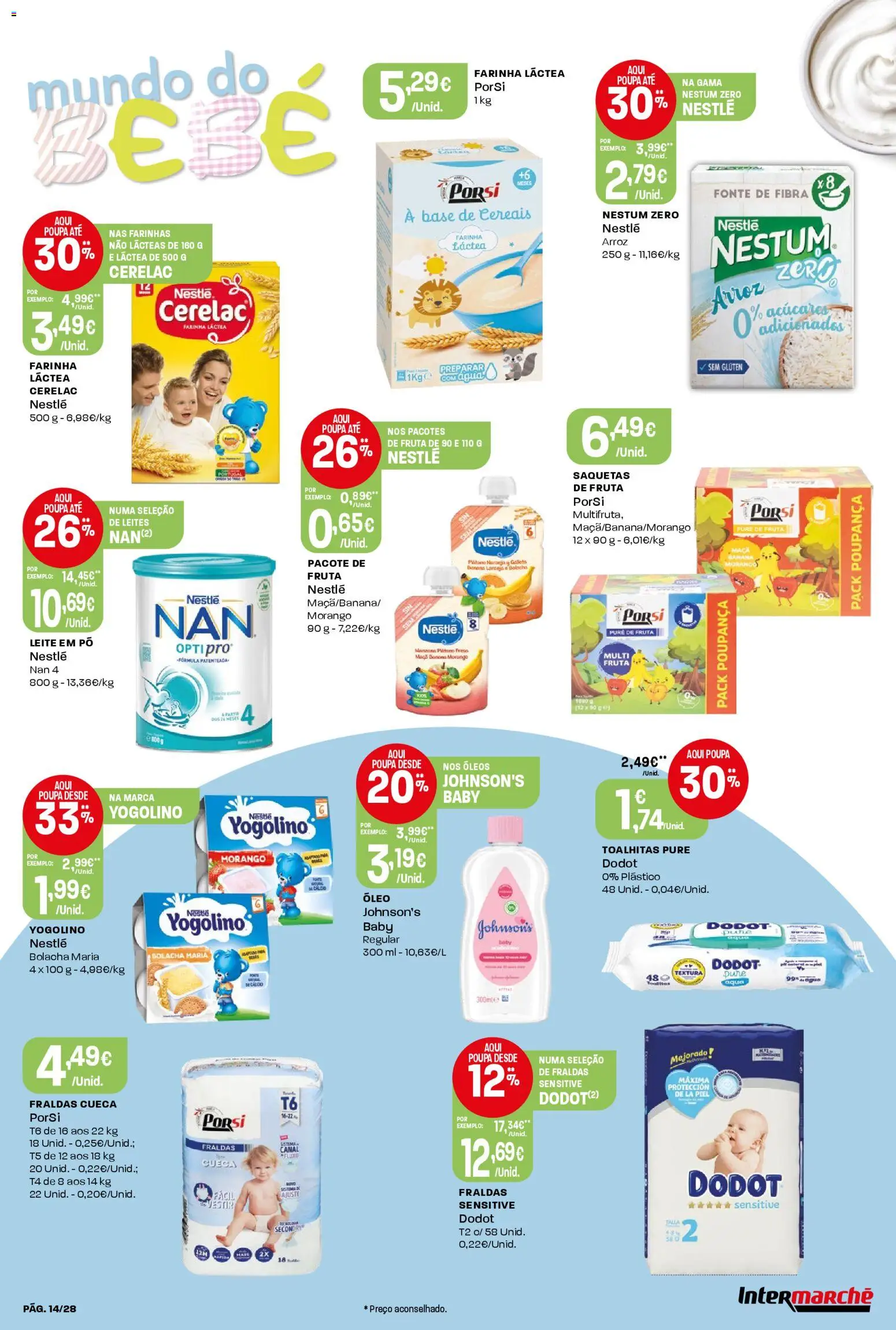 Intermarché Folheto Contact │ válido de 12.03.2026 | Página: 14 | Produtos: Agua, Pó, Base, Arroz