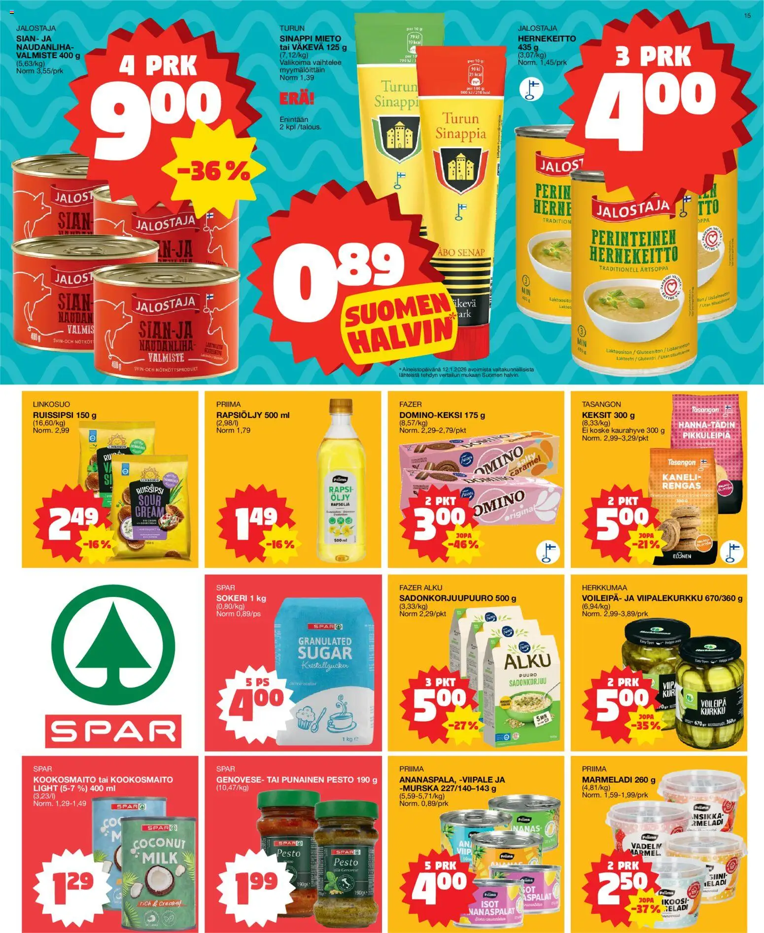 Tokmanni tarjoukset – voimassa 26.01.2026 alkaen | Sivu: 15 | Tuotteet: Sinappi, Öljy, Pesto, Punainen pesto