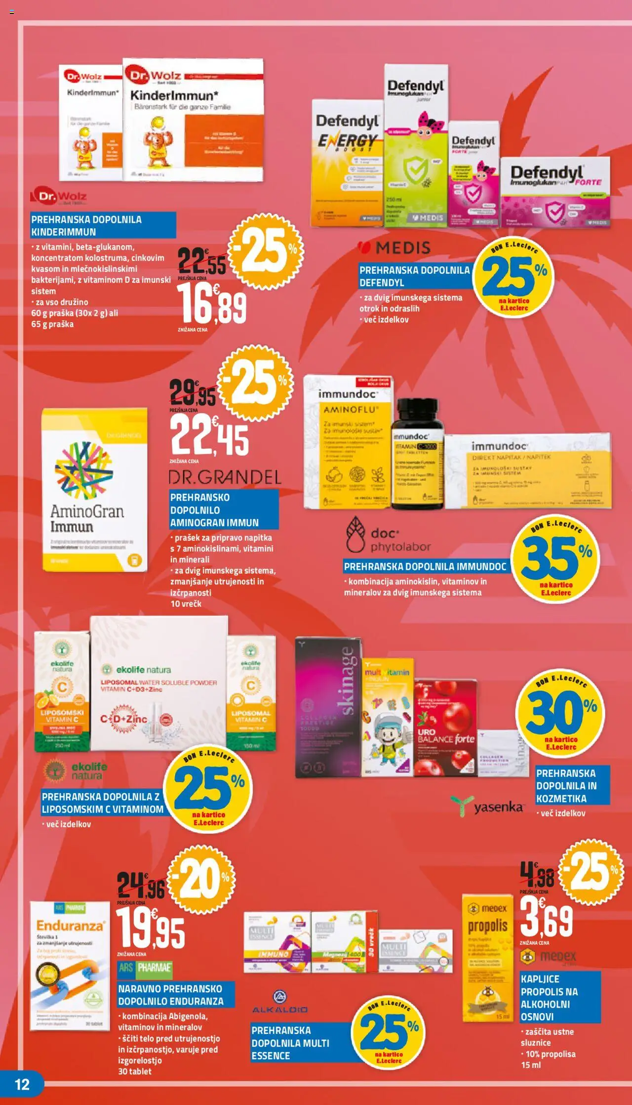 E.leclerc katalog leposana │ velja od 14.06.2025 | Stran: 12 | Izdelki: Prehranska dopolnila, Prašek