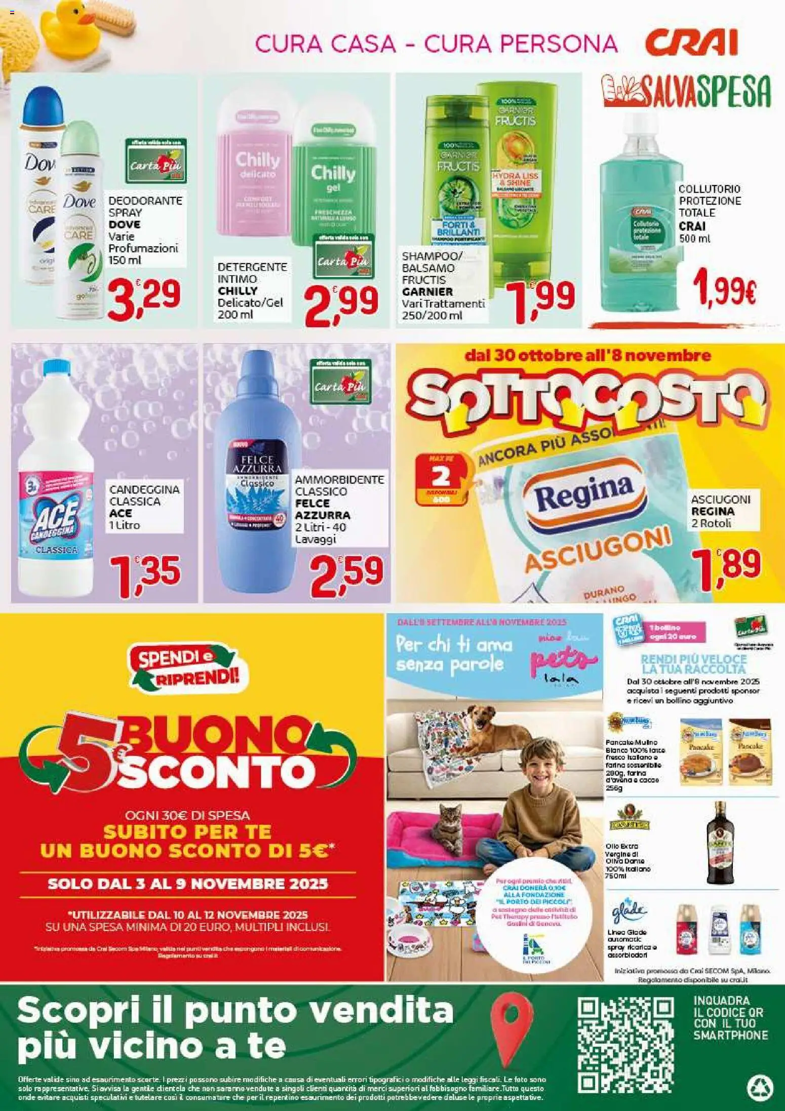 Volantino CRAI del 30.10.2025 | Pagina: 8 | Prodotti: Deodorante, Ammorbidente, Farina, Forno