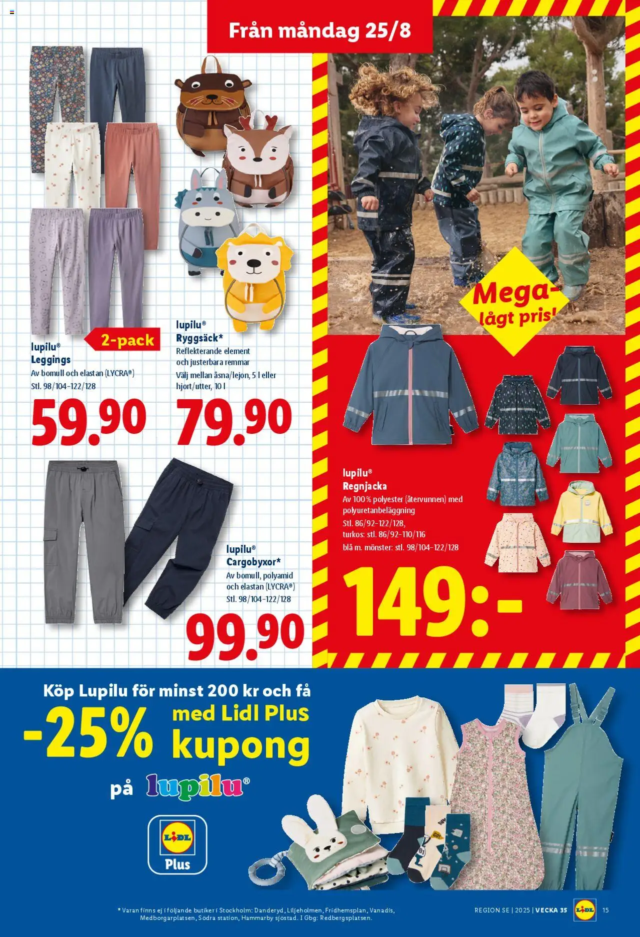 Lidl reklamblad aktuell från 25.08.2025 | Sida: 17 | Produkter: Regnjacka, Leggings